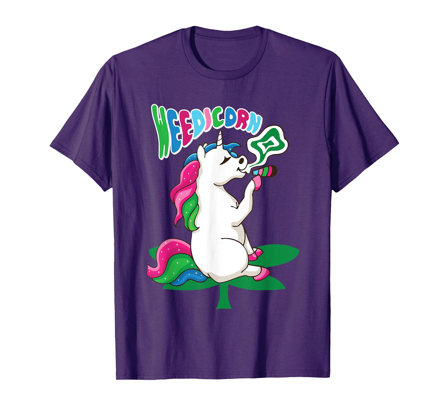 Weedicorn Unicorn Kifft Cannabis Marijuana Unicorn Kiffer T-Shirt