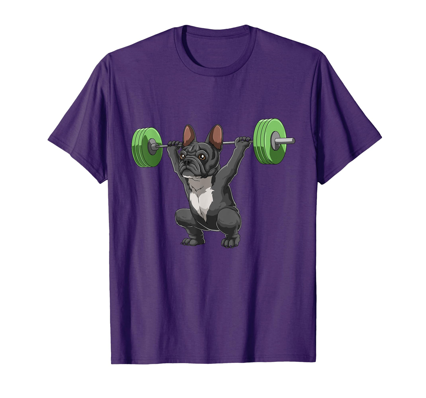 Funny French Bulldog Weightlifting and Bodybuilding Gift T-Shirt