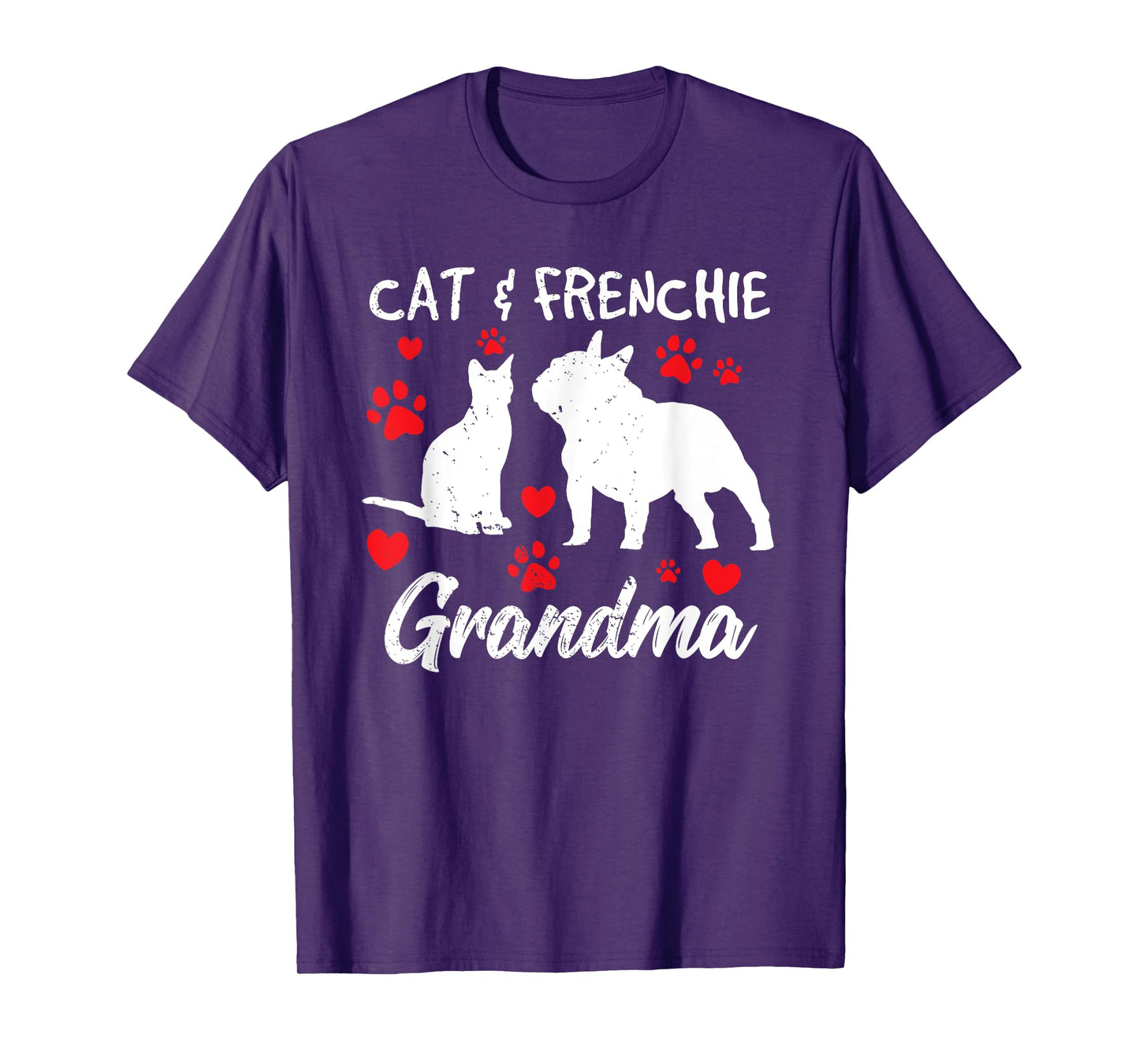 Cat and French Bulldog Grandma Frenchie Dog Grandmother Cute T-Shirt for Men Women