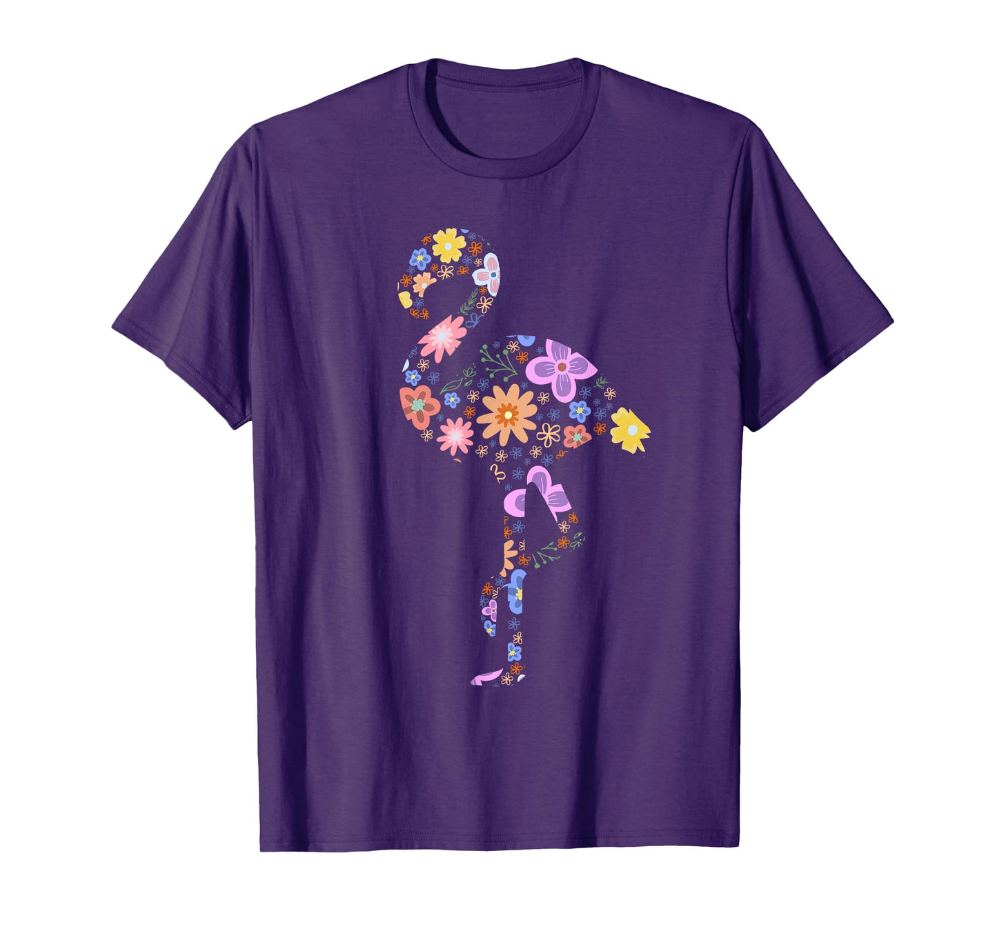 Flamingo Flower Silhouette Lover Gifts Lover Flamingos Gift T-Shirt