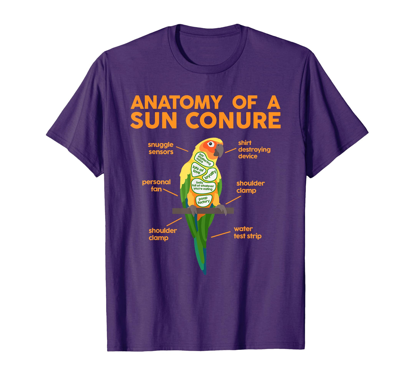 Funny Sun Conure Bird Lover Parrot Animals Pet Owner Gifts T-Shirt