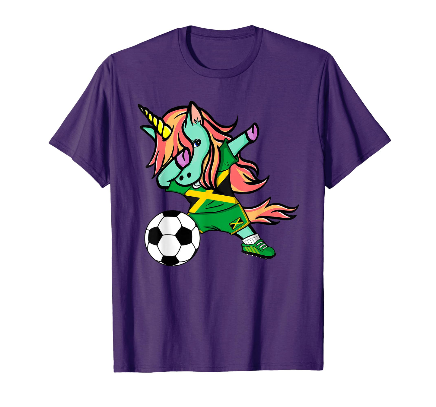 Unicorn Dab Jamaica Soccer Jersey Jamaican Football T Shirt T-Shirt