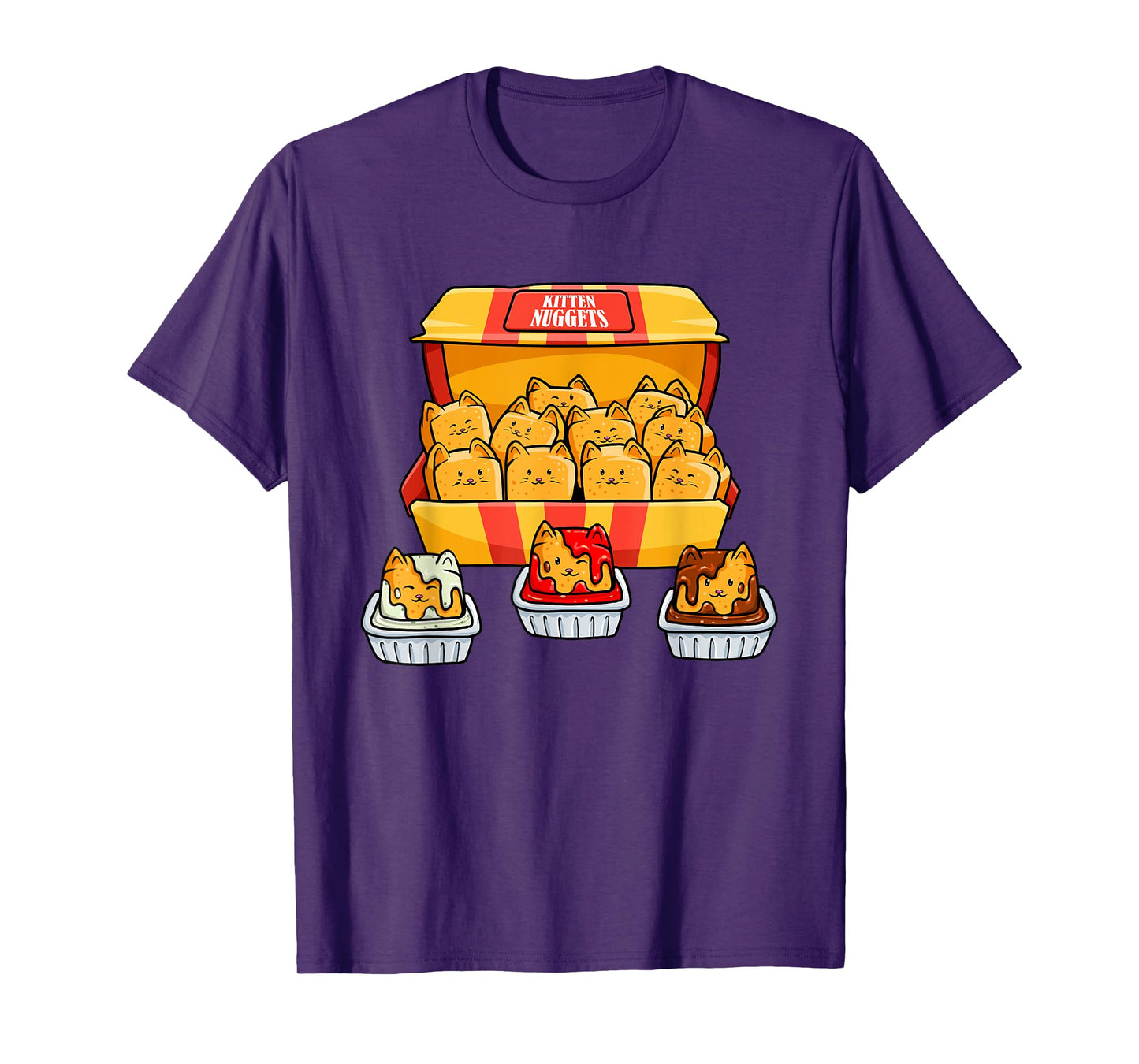 Kitten Nugget Food Pun Kitty Lover Gift Chicken Nuggets Cat T-Shirt for Men Women Girls Kids