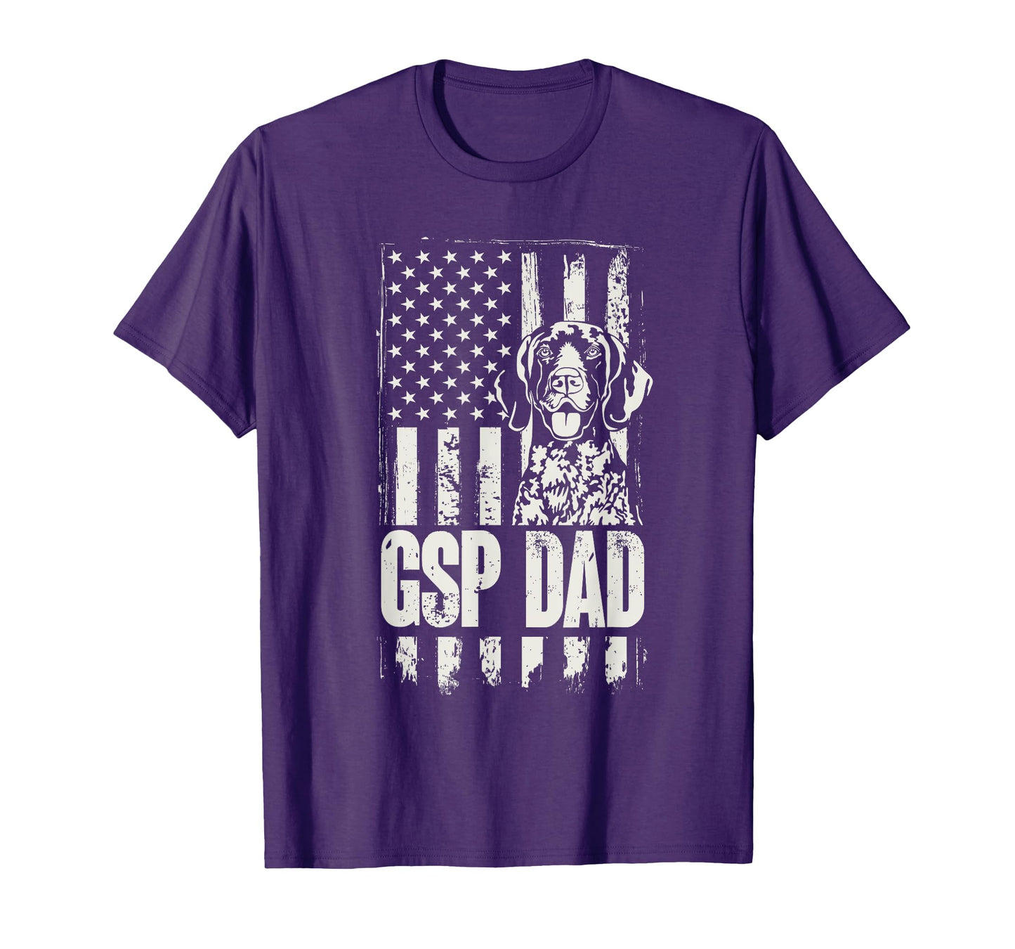 German Shorthaired Pointer GSP Dad Dog American Flag T-Shirt