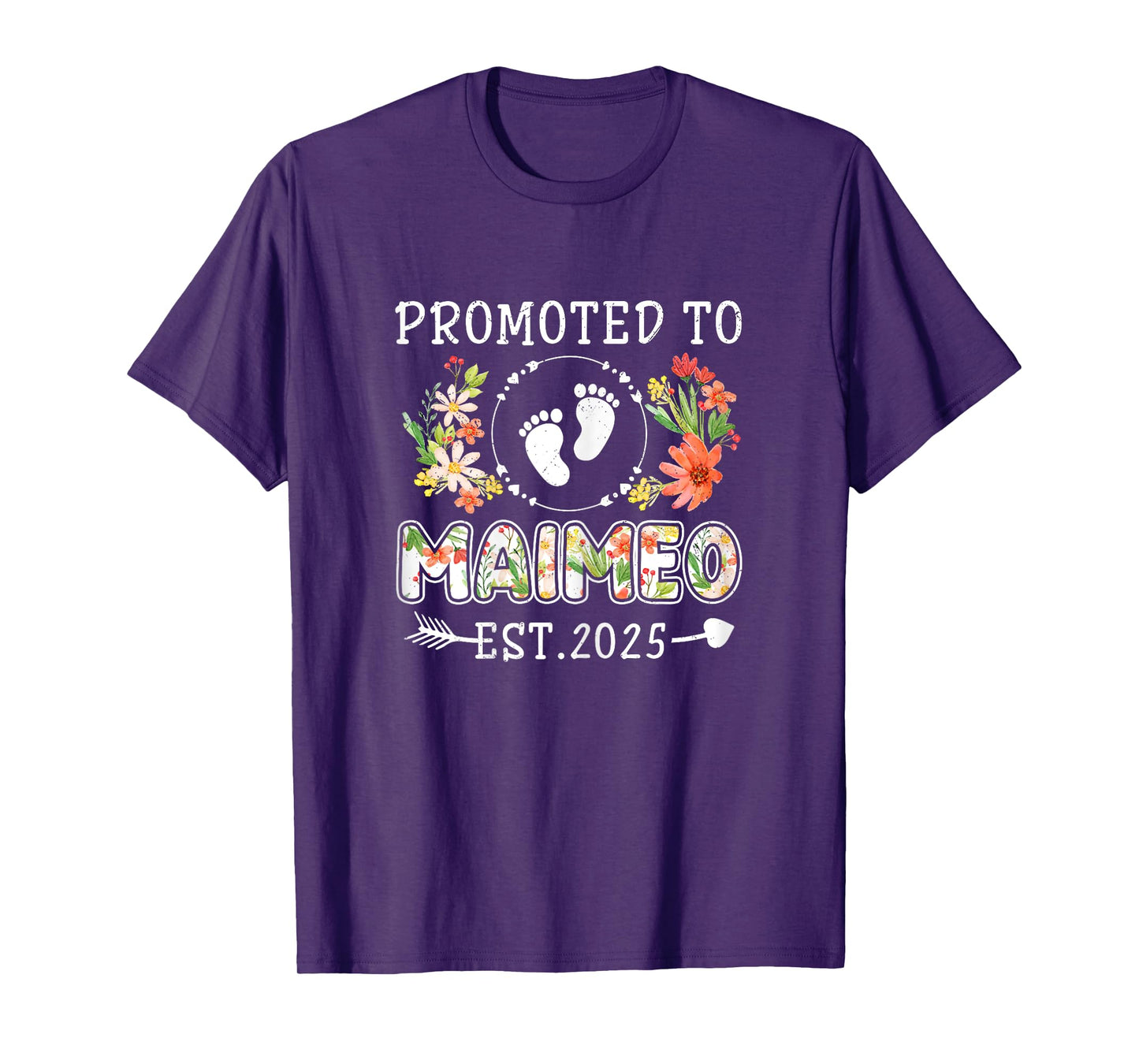 Promoted to Maimeo 2025 Flower First Time Grandma T-Shirt