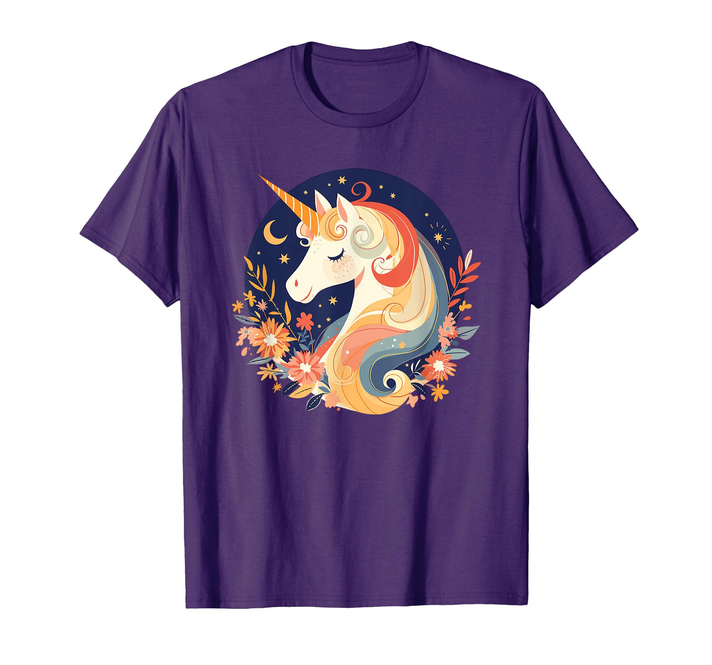 Majestic Sunset Unicorn Art Mystical Creature Fantasy T-Shirt