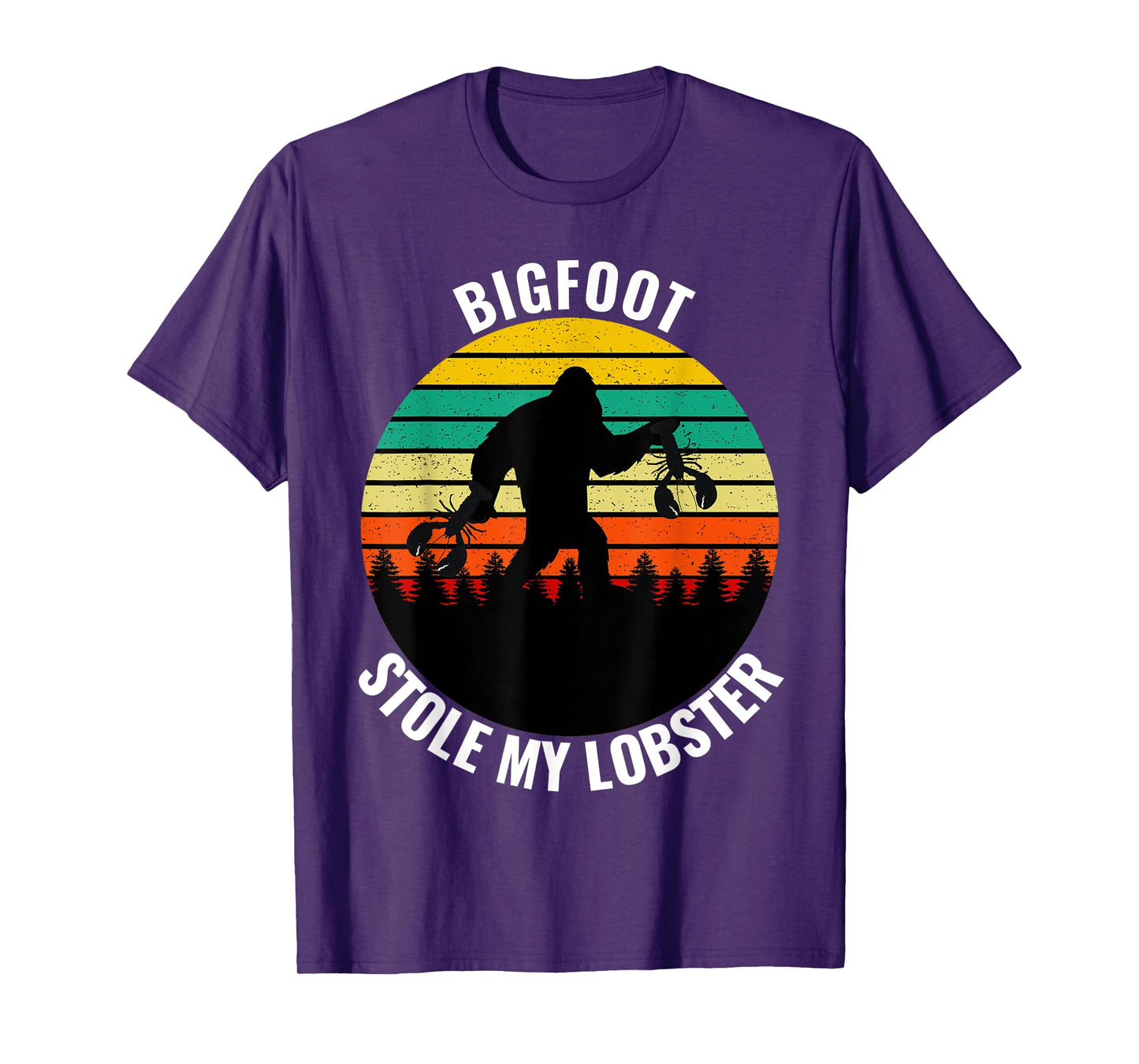 Funny Maine State Bigfoot Stole My Lobster Sc-Fi Sasquatch T-Shirt