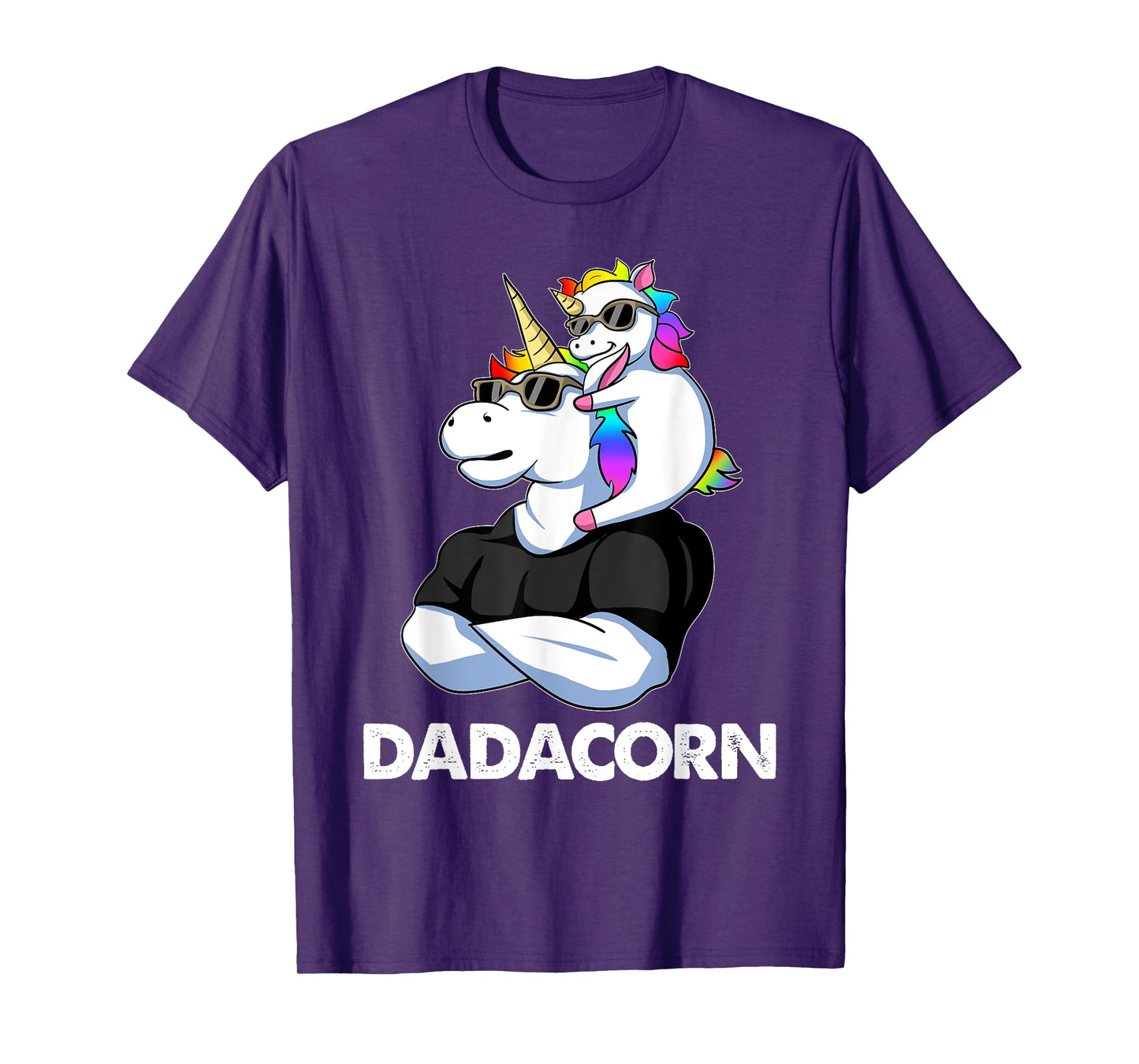 Dadacorn - Unicorn Dad and Baby Christmas Papa Father's Day T-Shirt
