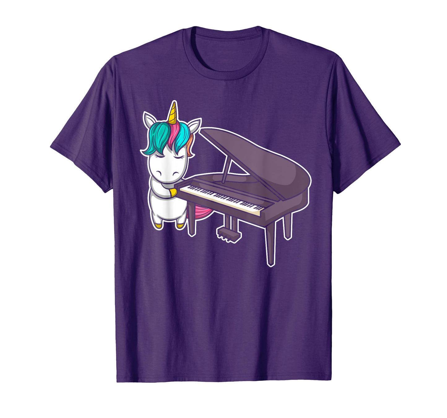 Cute Grand Piano Player Pianist Musician I Unicorn T-Shirt