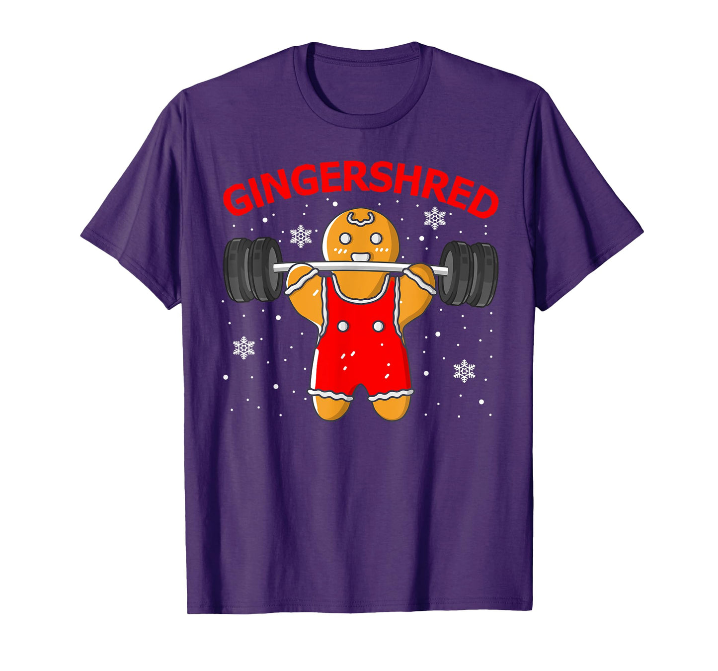 Funny Gingershred Gingerbread Man Gym Squad Xmas Holiday T-Shirt