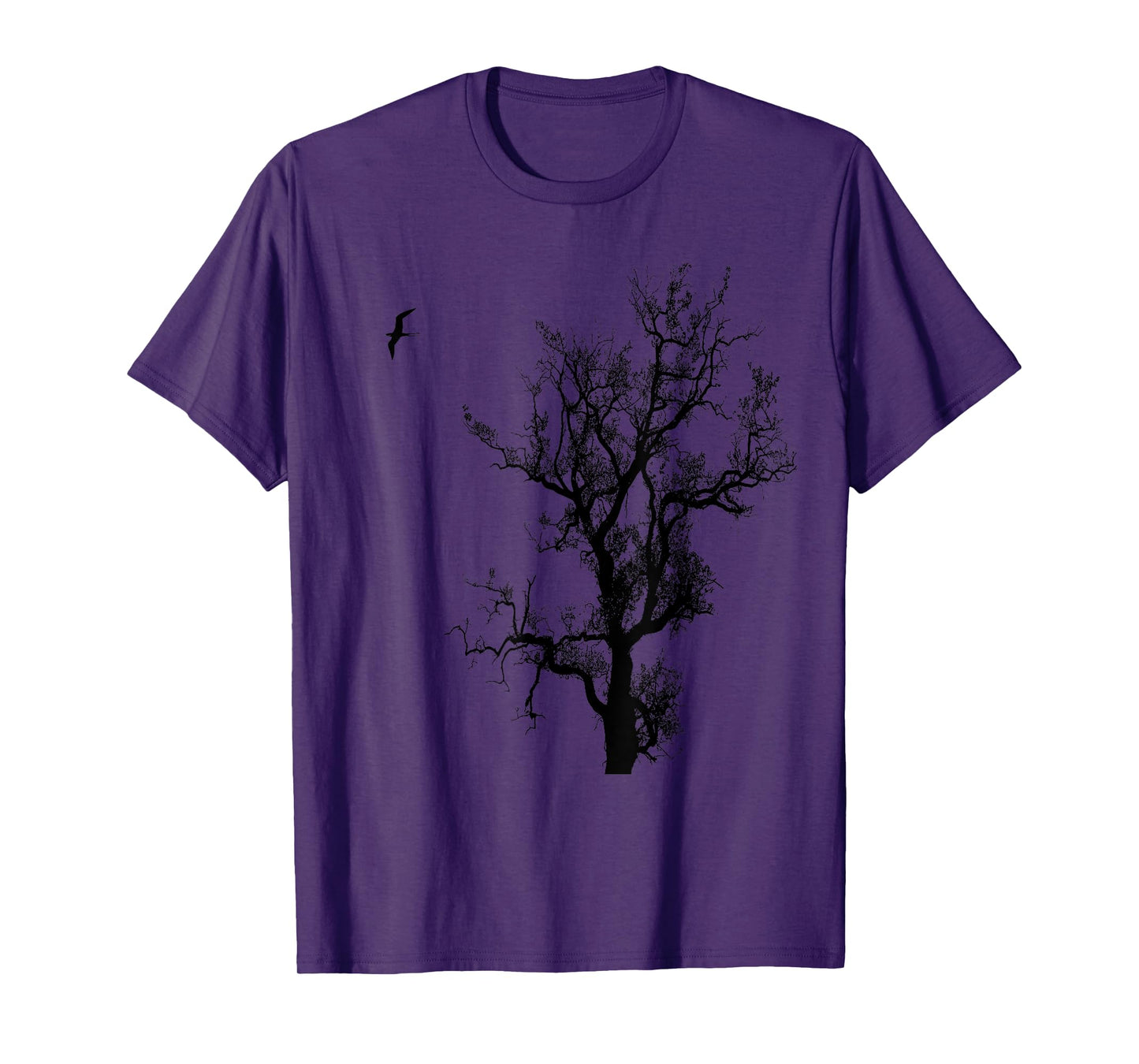 We Love Trees Birds and Nature 'Tree and bird' Tee Nature Black Graphic T-Shirt