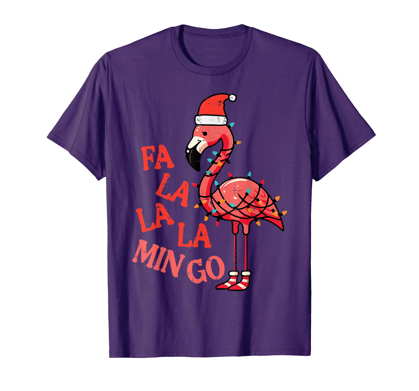 Christmas Flamingo Fa La La Mingo Funny Xmas Women Men Kids T-Shirt