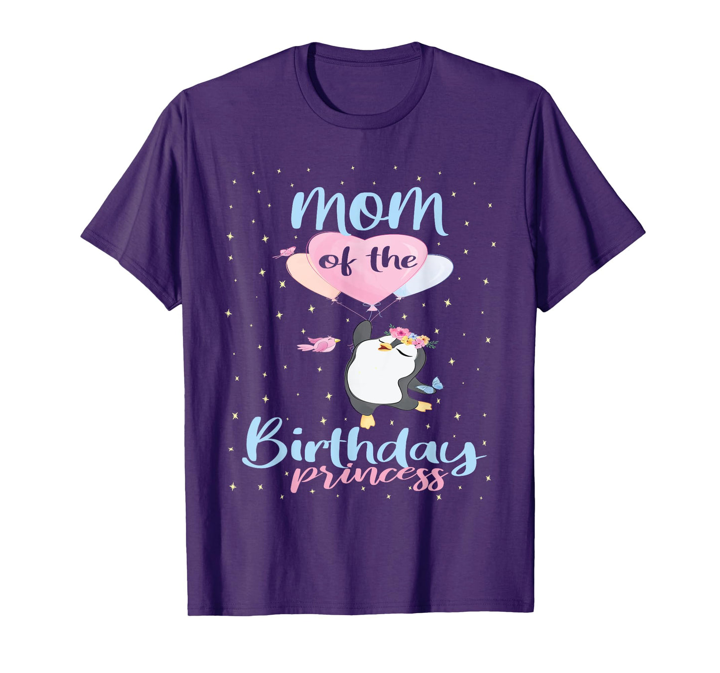 Mom Of The Birthday Princess Penguin Girls B-day Party T-Shirt