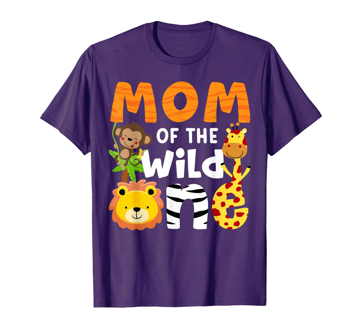 Mom of the Wild One Zoo Birthday Safari Jungle Animals Party T-Shirt