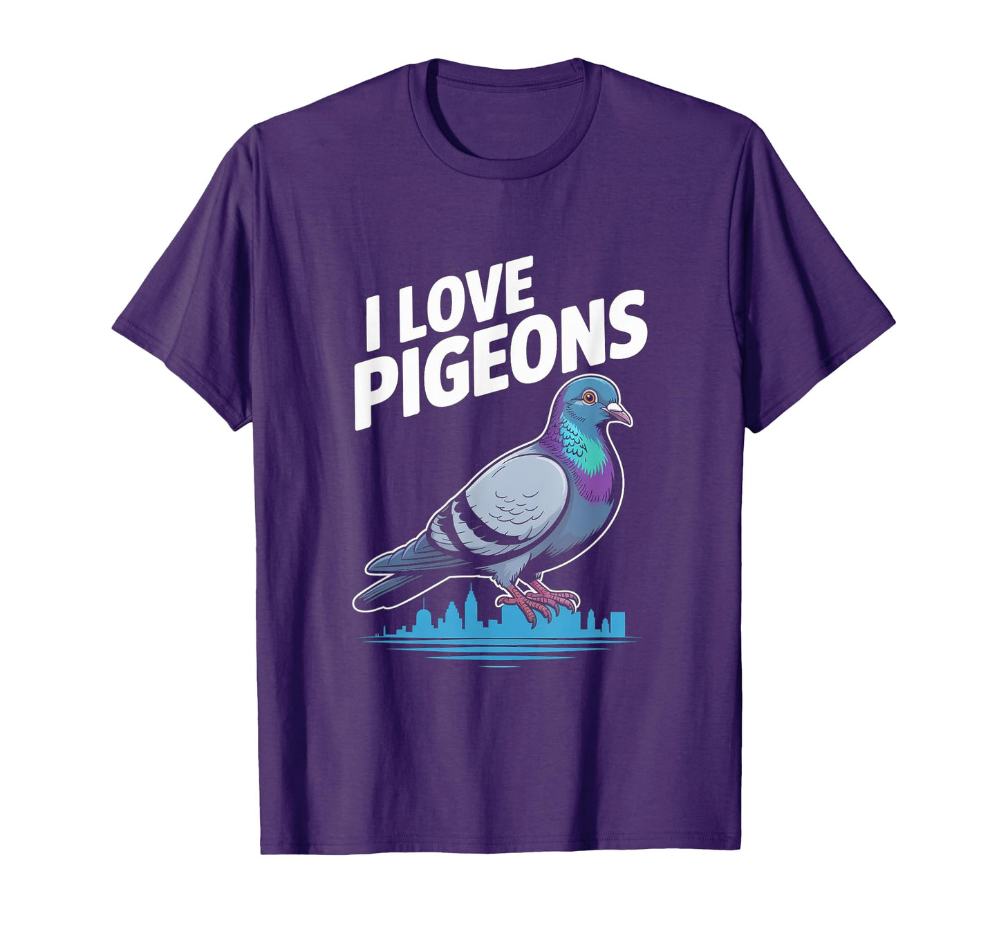 I Love Pigeons Skyline Bird Lovers T-Shirt