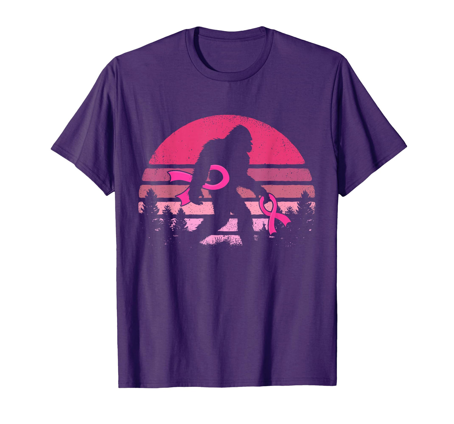 Sasquatch Pink Ribbon Funny Bigfoot Breast Cancer Awareness T-Shirt