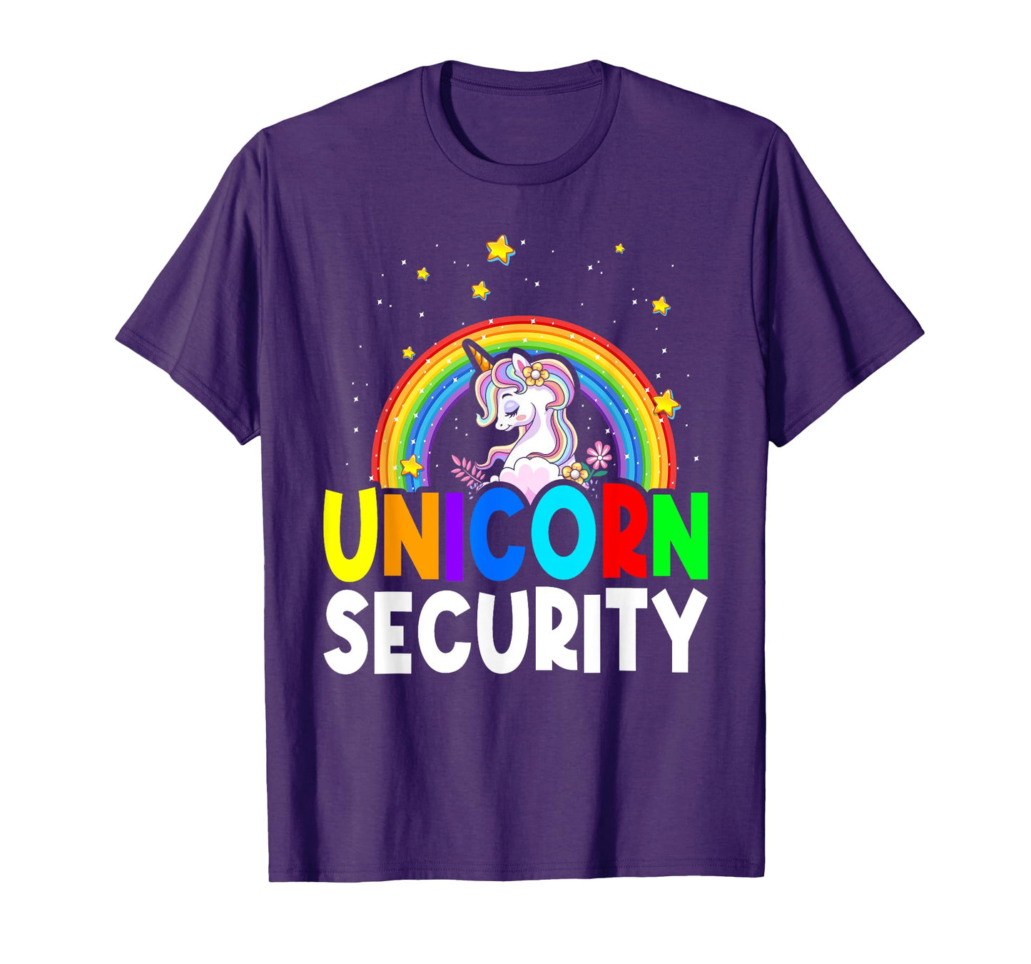 Halloween Dad Mom Daughter Adult Costume Unicorn Security T-Shirt