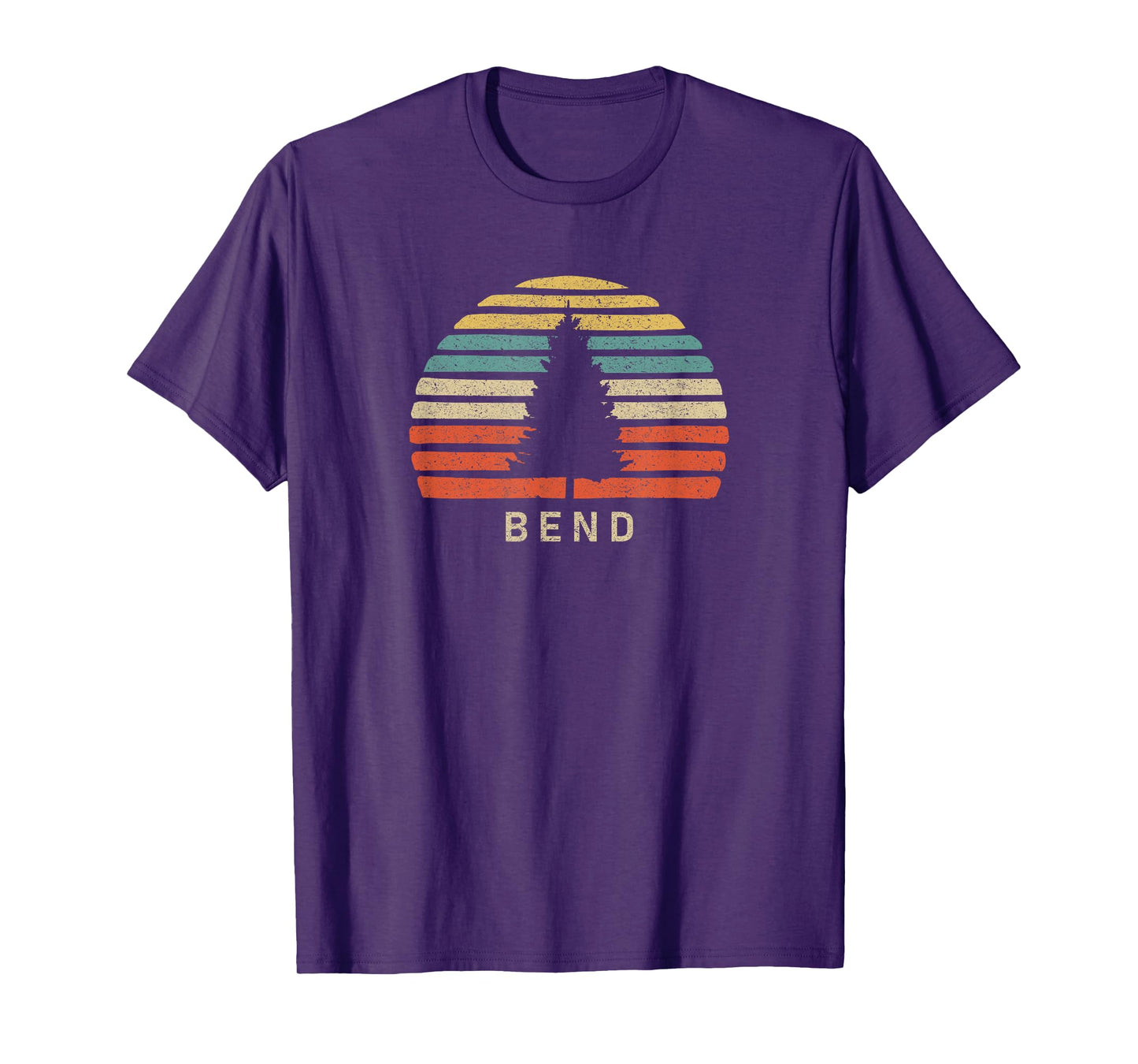 Retro Sunset Bend Oregon T-Shirt Pine Tree T-Shirt