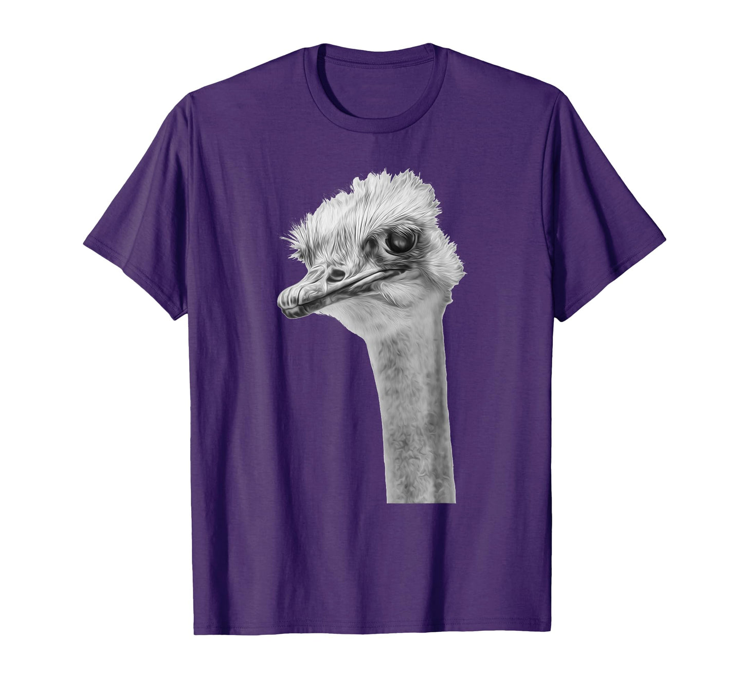Ostrich in. Black and White T-Shirt