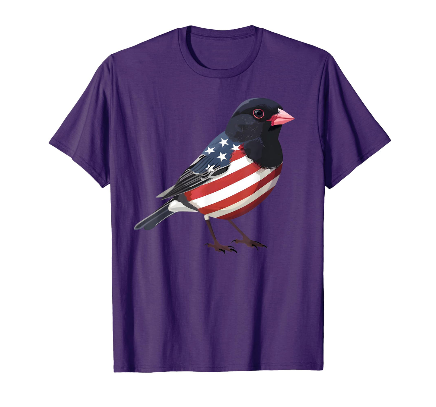 US Flag Dark Eyed Junco Patriotic Bird Face 4th Of July T-Shirt