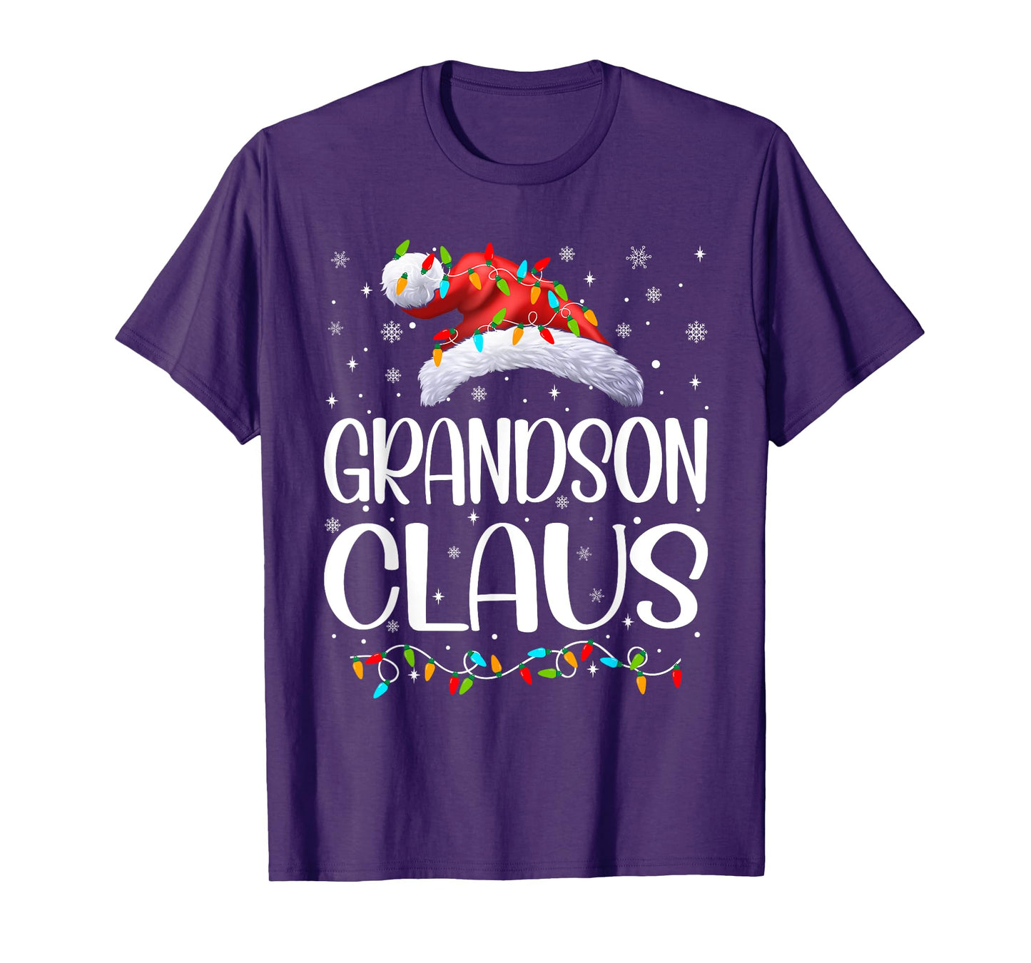 Grandson Claus Xmas Lights Christmas Pajama Matching Family T-Shirt