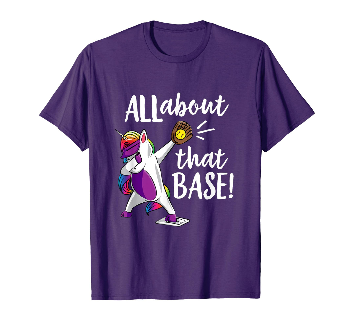 Dabbing Unicorn Softball Shirt for Girls Soft Ball Gear Gift T-Shirt