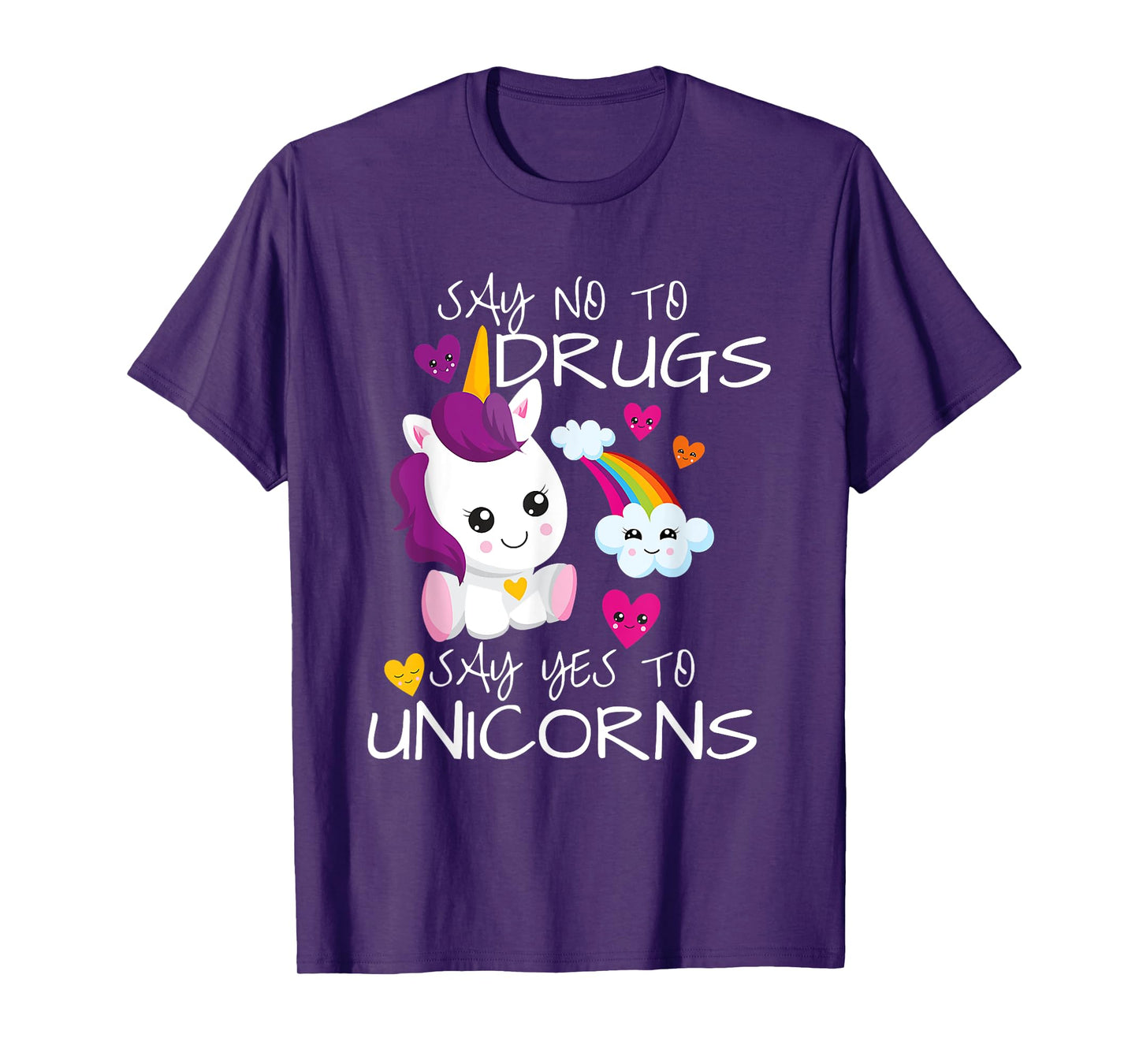 Red Ribbon Week Kids Youth Say No Say Yes To Unicorns T-Shirt