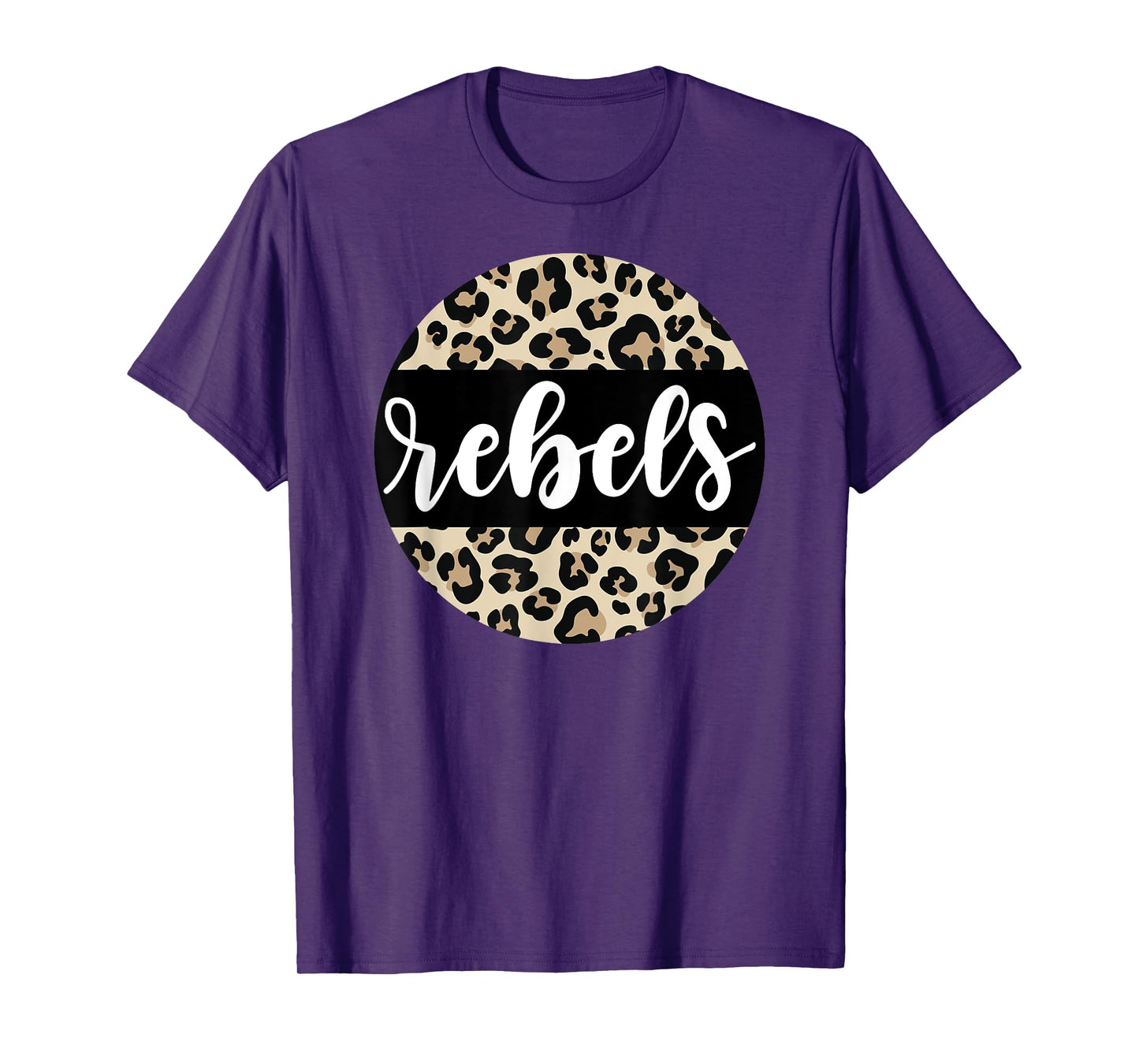 Leopard Print Rebels Team Mascot School Spirit Game Night T-Shirt