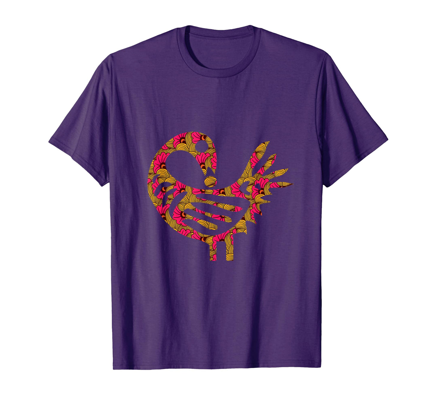 Sankofa Bird Creative Flower Afrocentric Adinkra Symbol T-Shirt