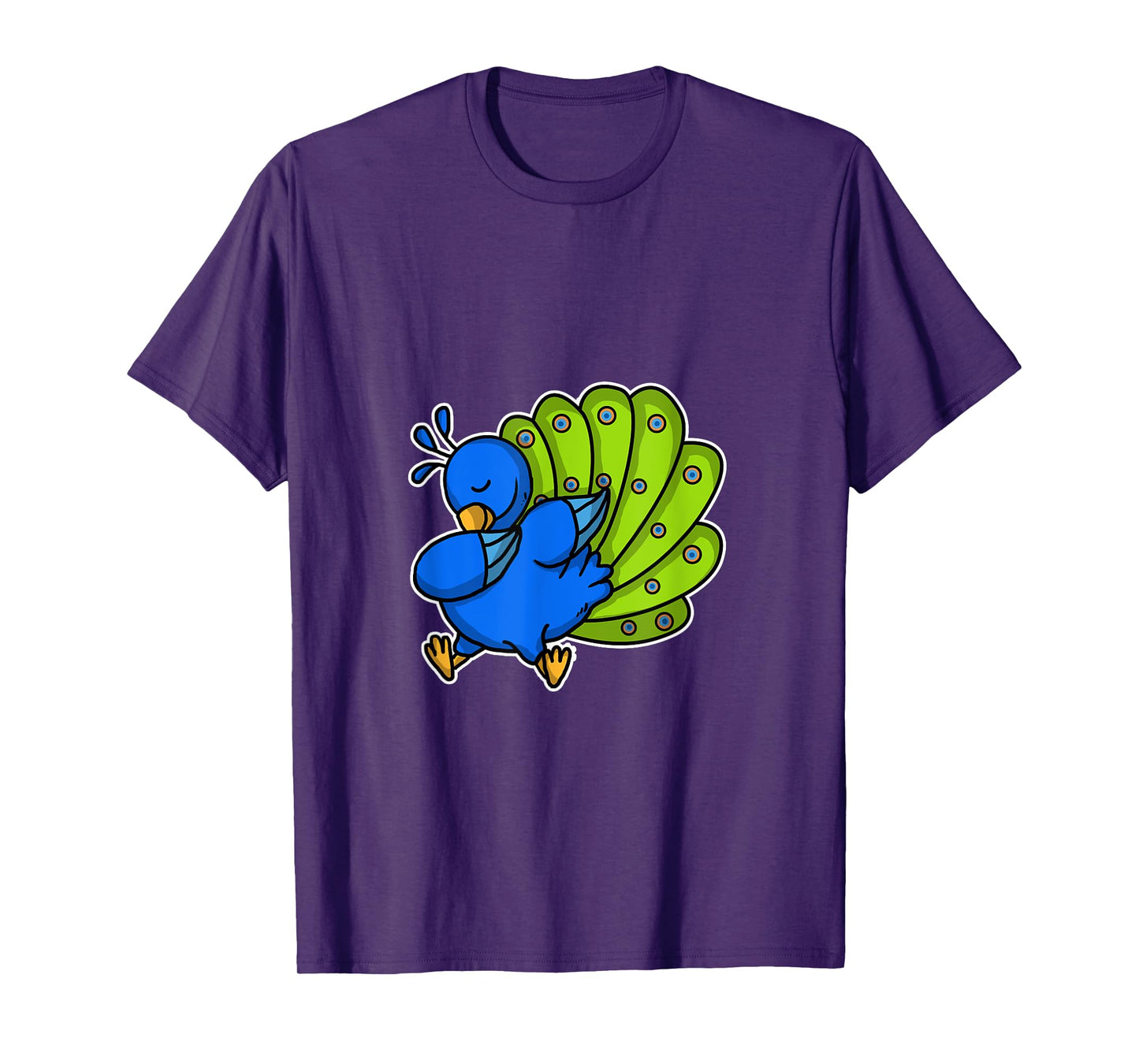 Funny Dabbing Peacock Gift Colourful Bird Dab Dance T-Shirt