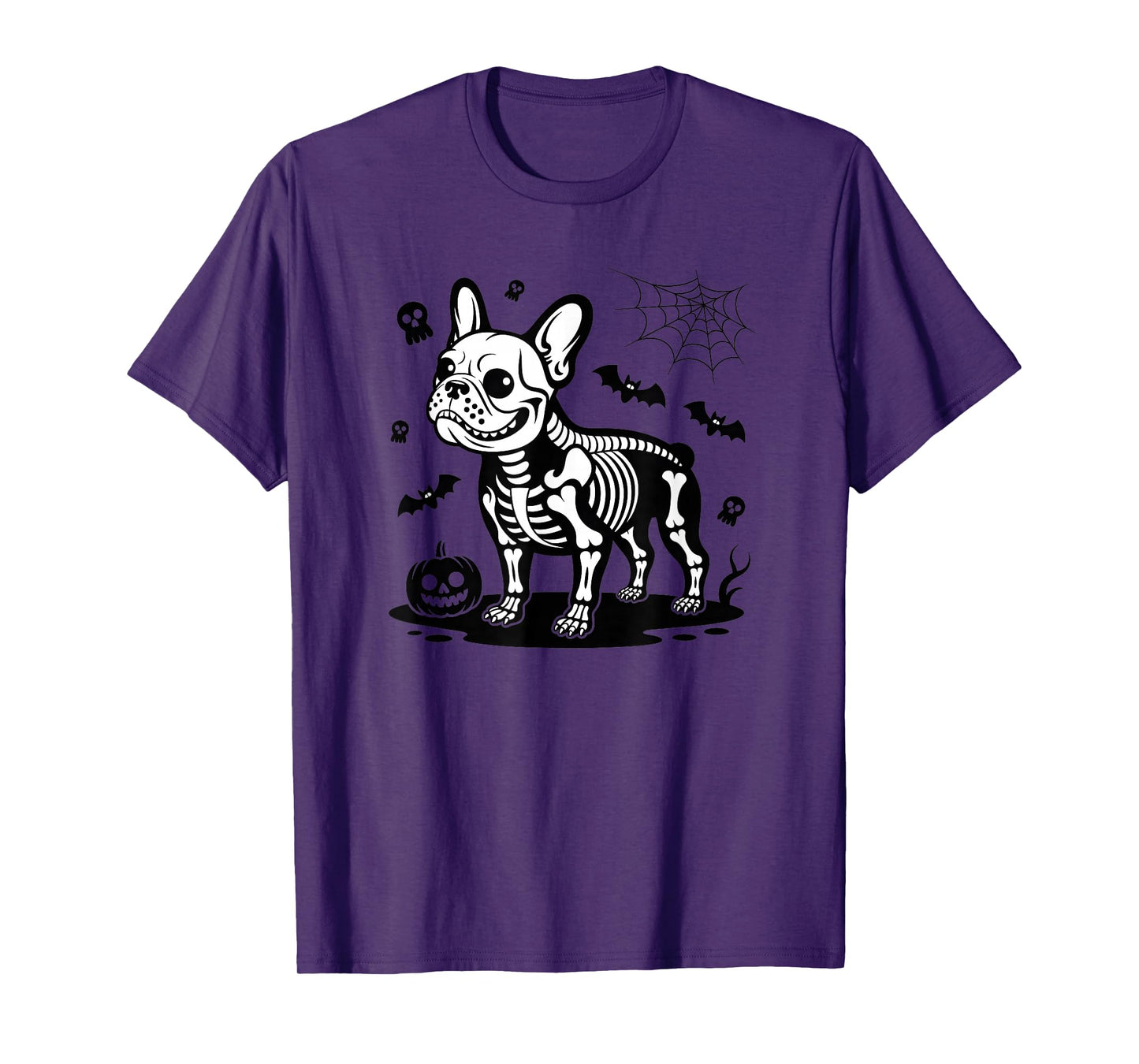 Spooky French Bulldog Skeleton Halloween Dog Bones Frenchie T-Shirt