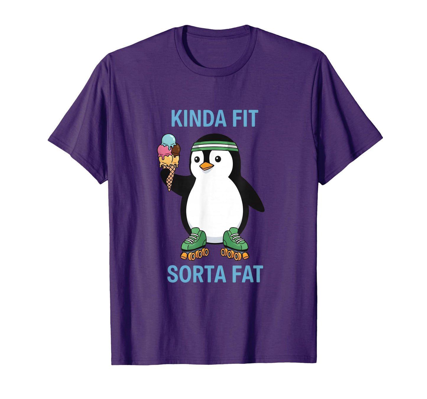 Kinda Fit Sorta Fat Funny Gym Penguin Weightlifting Workout T-Shirt