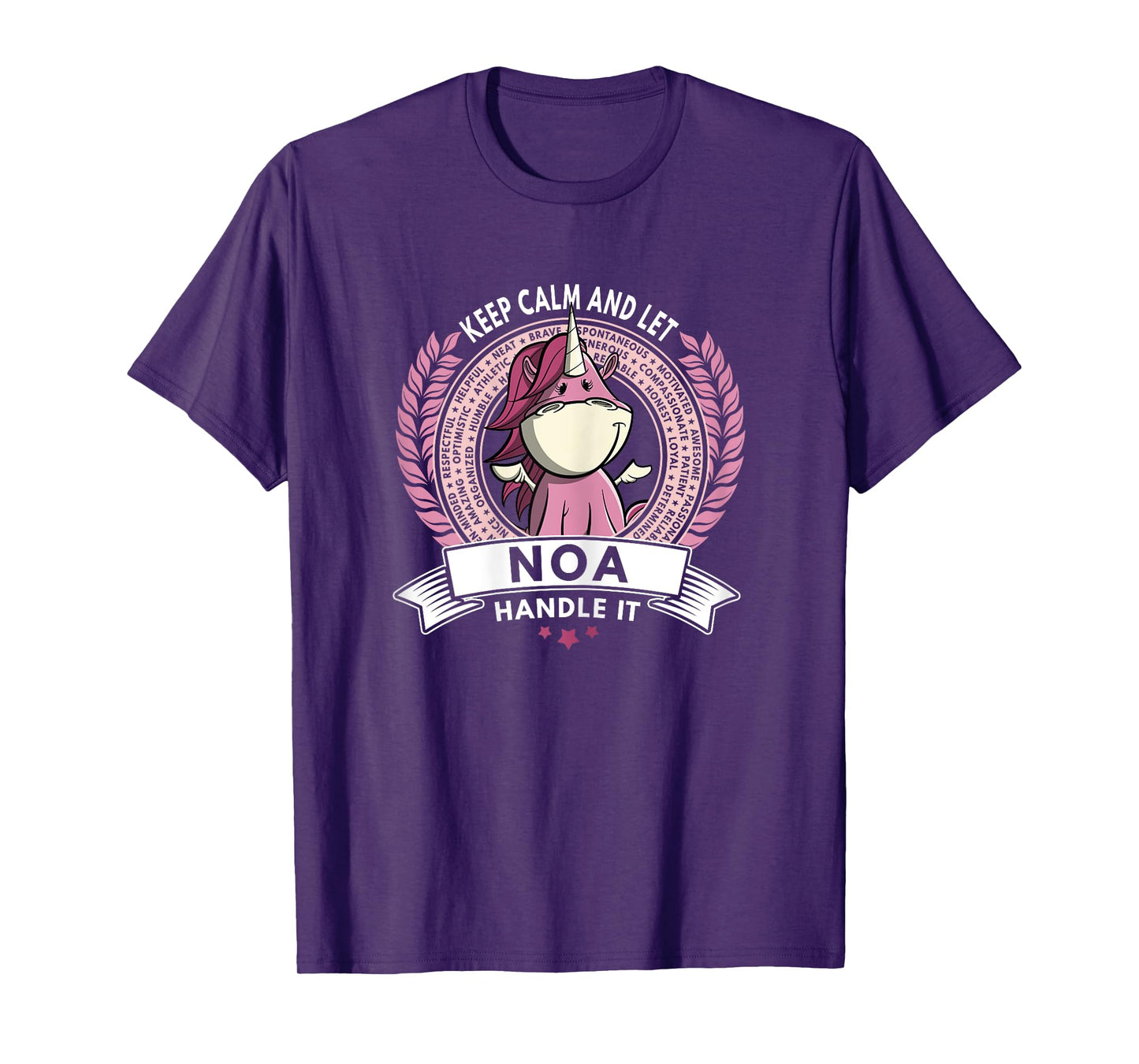 Unicorn Noa Name - Girls Women Personalized Unicorn T-Shirt