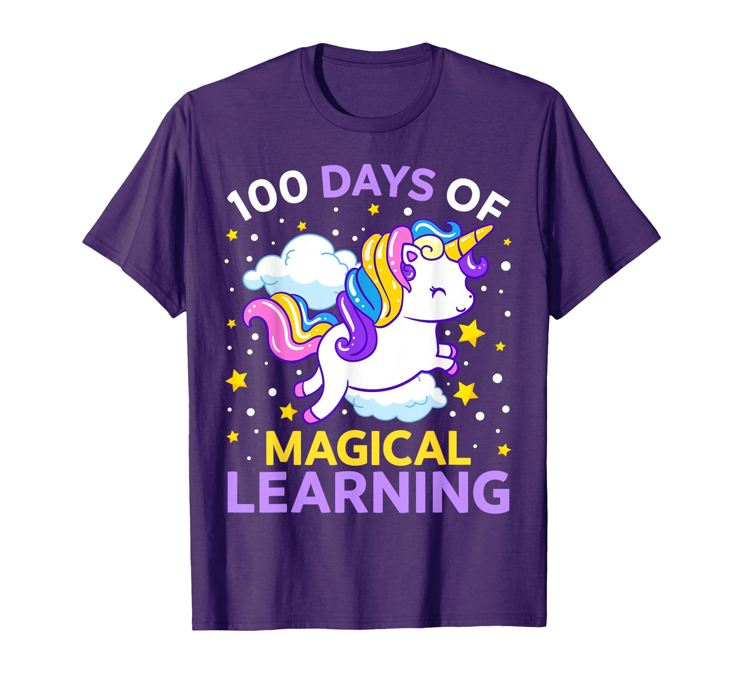 100th Day of School Unicorn Girls 100 Days of Kindergarten T-Shirt