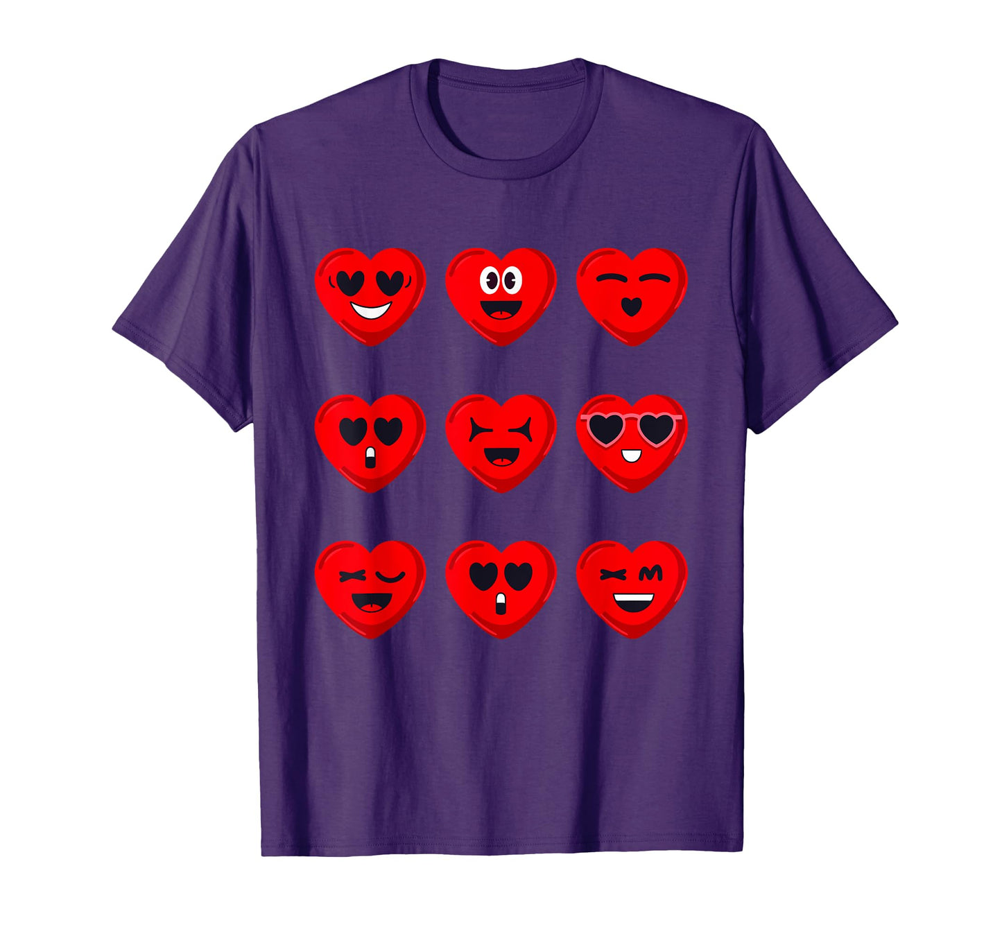Valentines Day Silly Faces Hearts Funny Teens Boys Girls Kid T-Shirt
