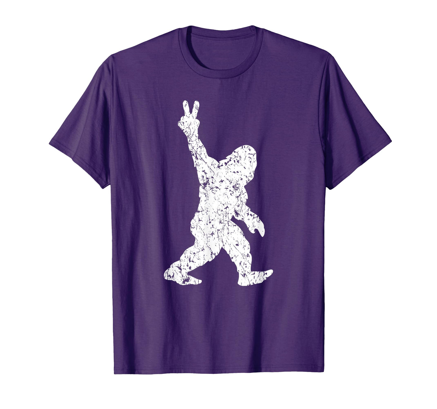 Funny Vintage Style Sasquatch Bigfoot Peace Sign Retro Yeti T-Shirt