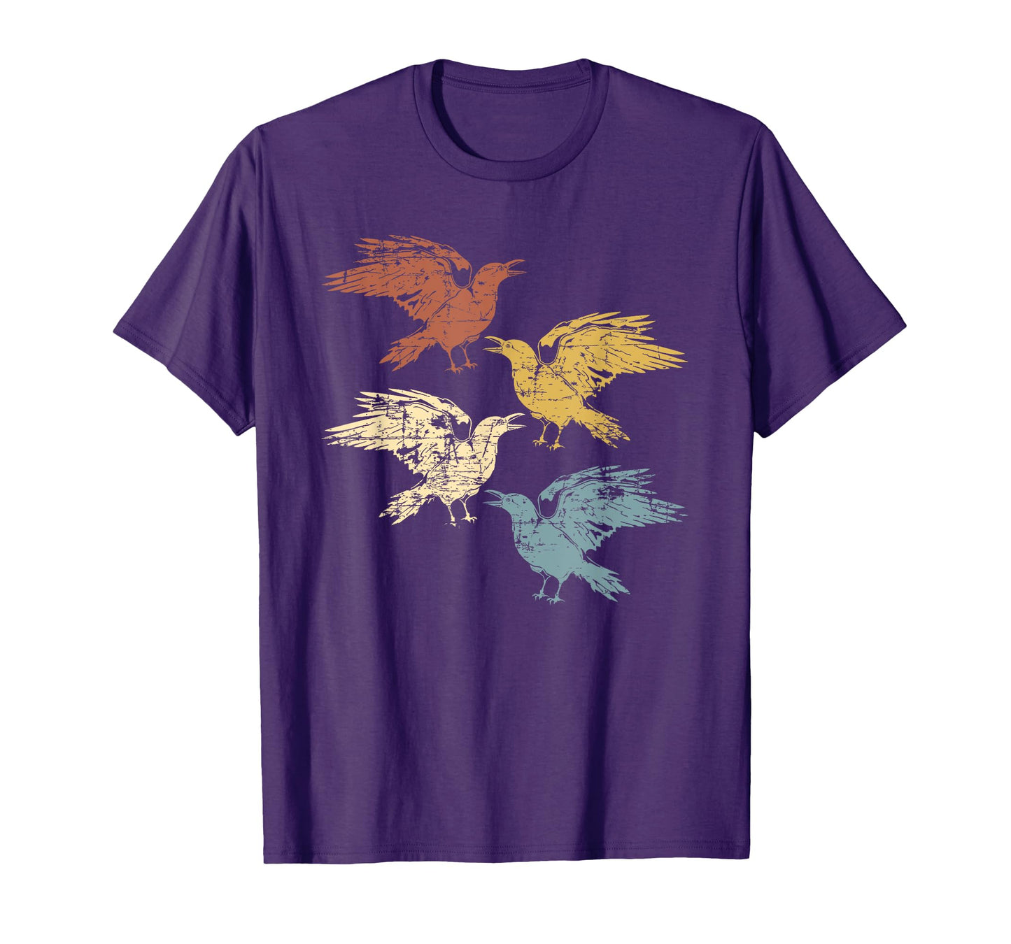 Black Crow Forest Animal Bird Gothic Spooky Retro Raven T-Shirt