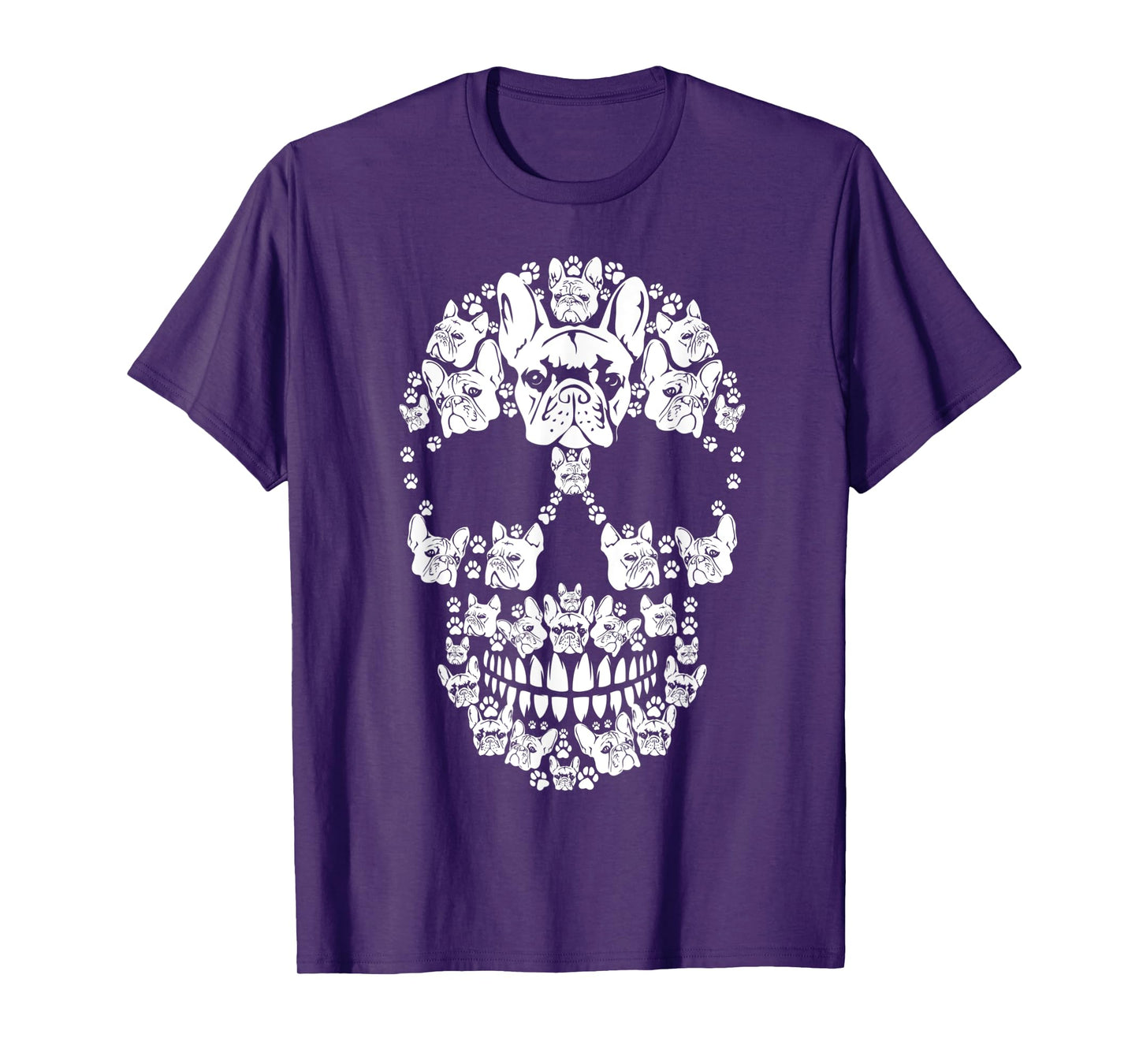 Skull French Bulldog Skeleton Halloween Costume Scary T-Shirt