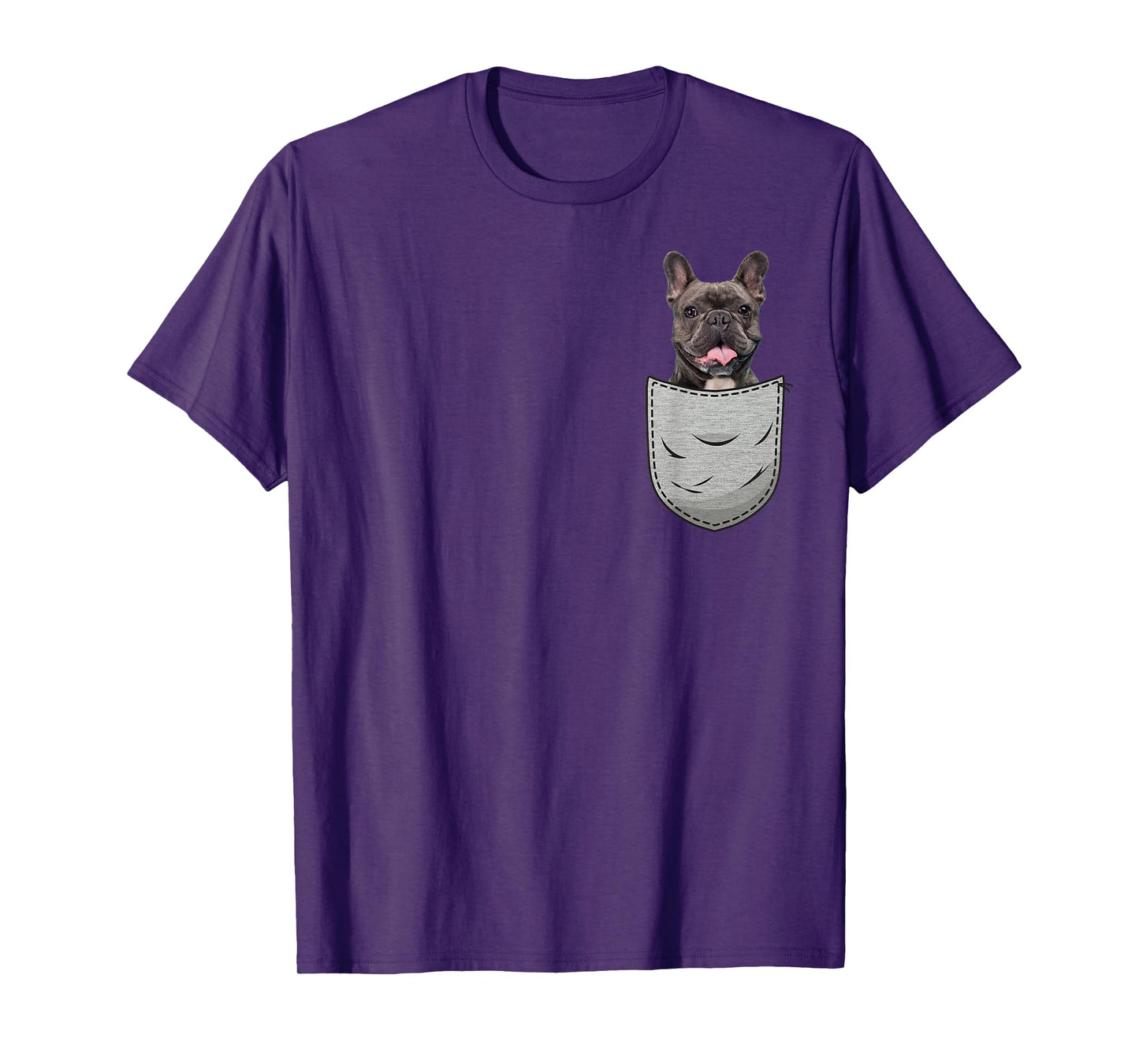 Frenchie French Bulldog Chest Pocket T-Shirt for Men Women Girls Kids