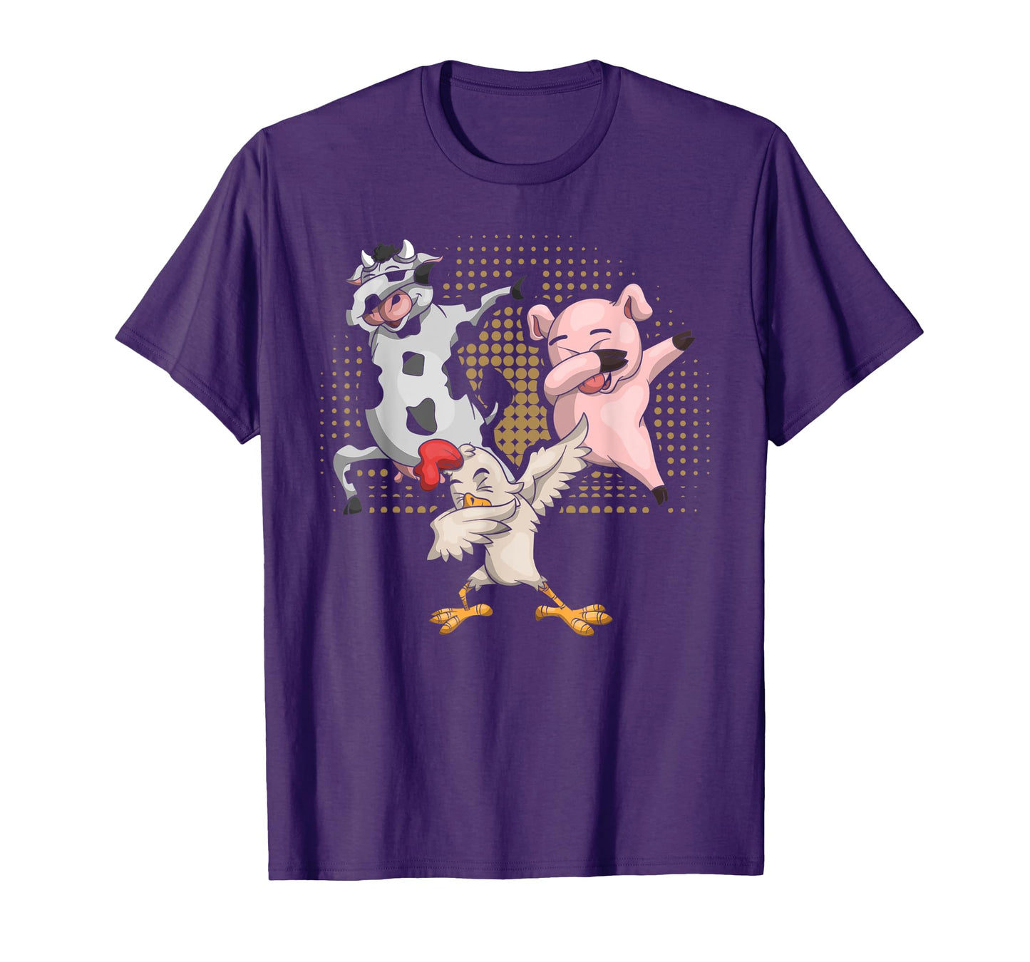 Dabbing Chicken Pig Cow Funny Farm Animal T-Shirt