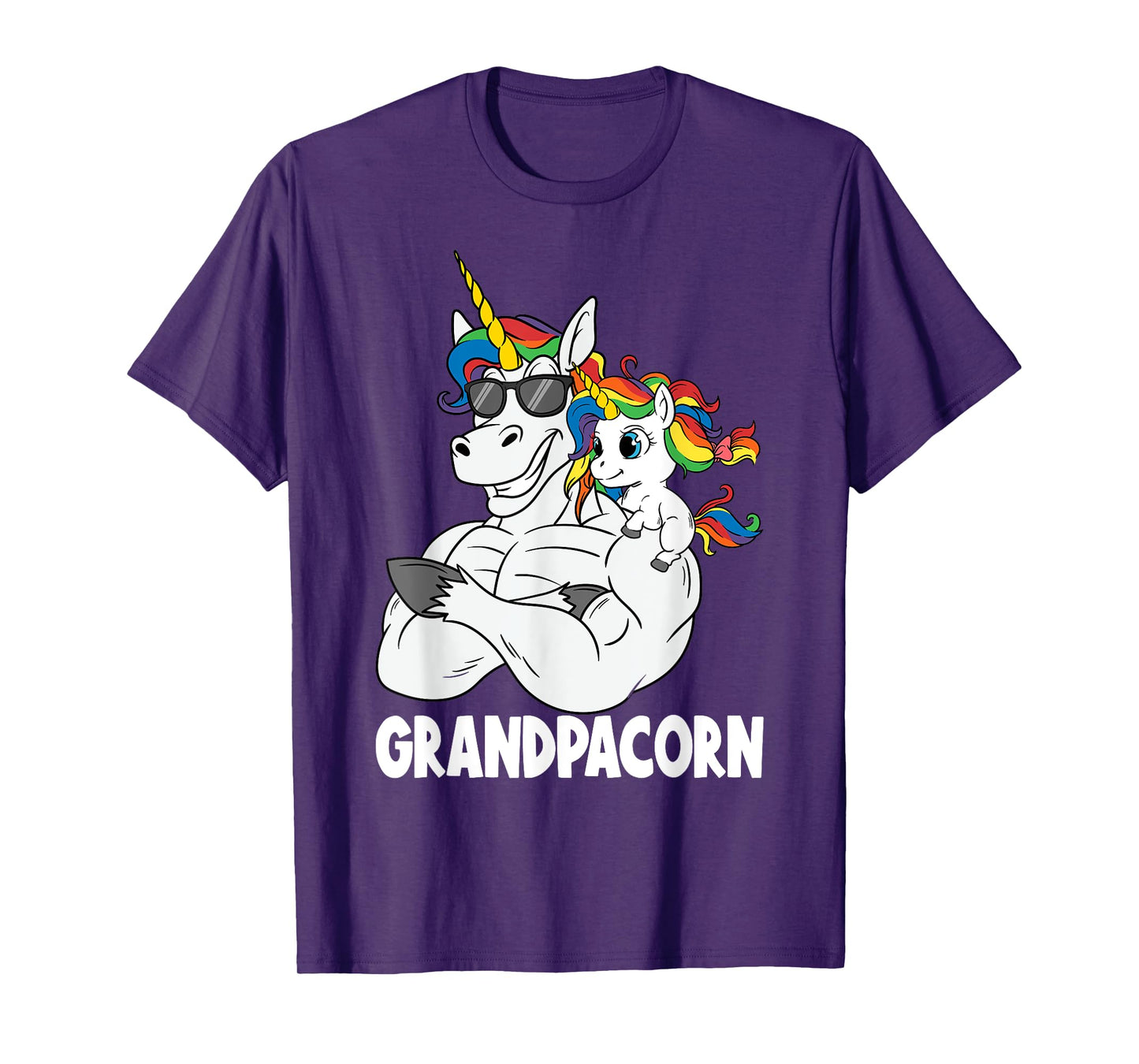 Muscle Grandpa Unicorn Old Pops Grandpacorn Grandfather T-Shirt