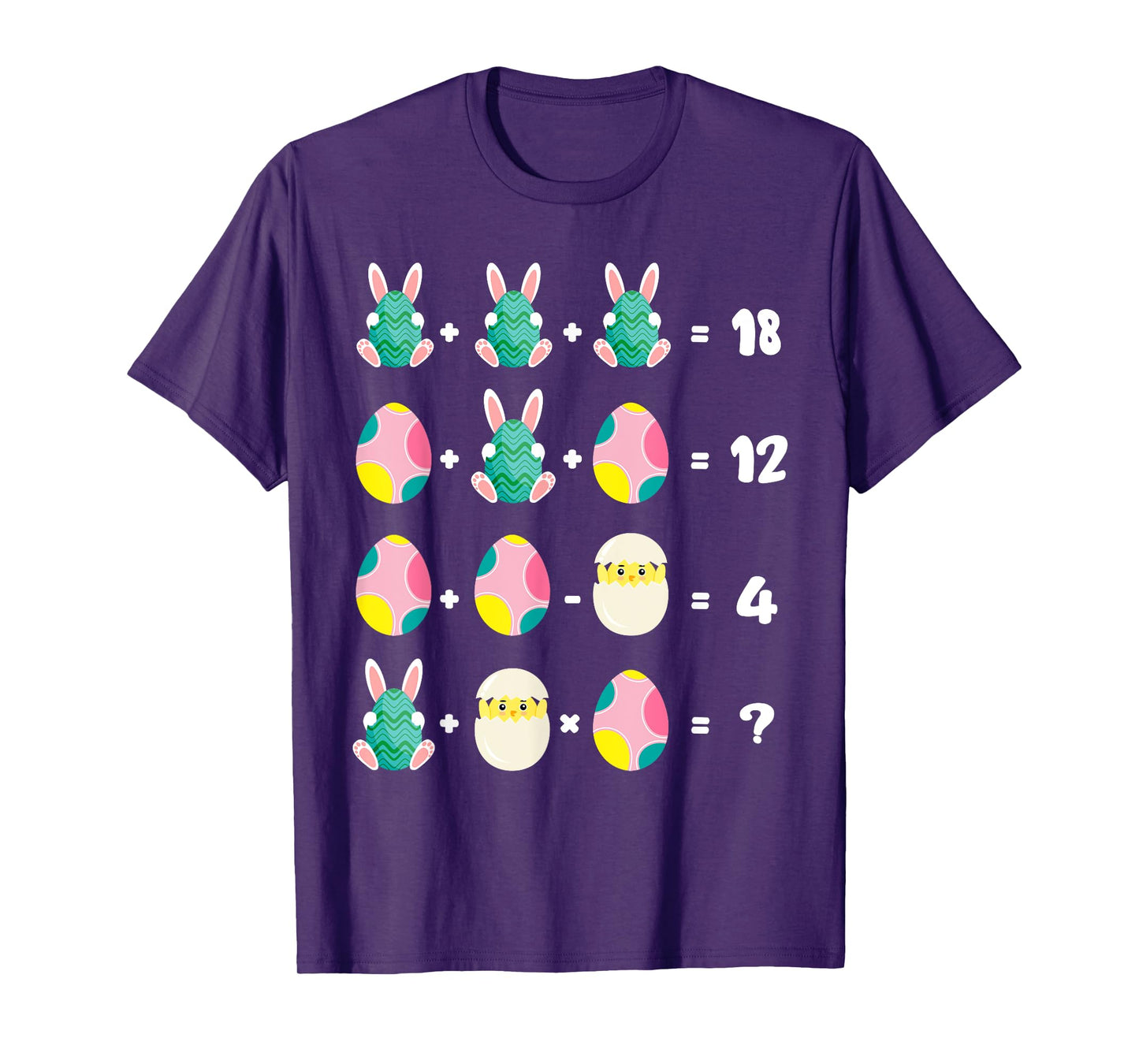Order Of Operations Quiz Math Teacher Easter Chicken Rabbit T-Shirt