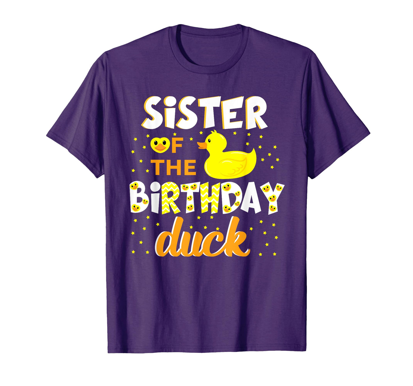 Sister Of The Birthday Duck Yellow Duck Birthday Fun T-Shirt