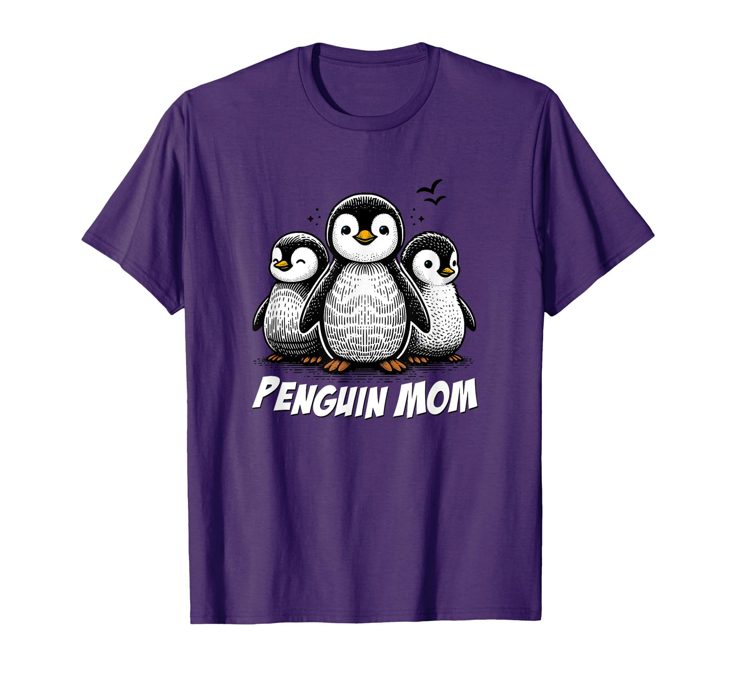 Cute Penguin Art, Penguin Lovers Mom Graphic T-Shirt