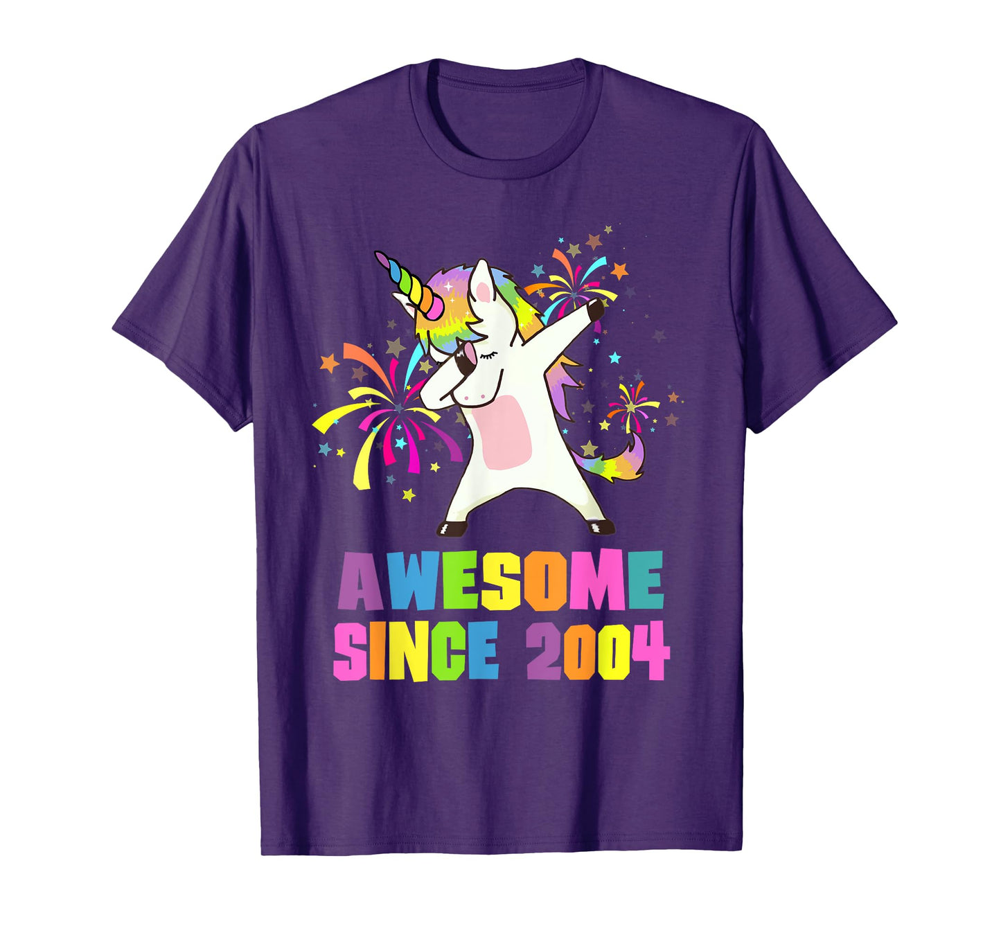 21 Years Old Awesome Since 2004 Unicorn 21st Birthday T-Shirt