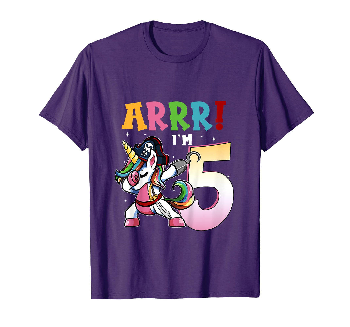 ARR I'M 5 Birthday Pirate Tees I 5th Birthday Unicorn Dance T-Shirt