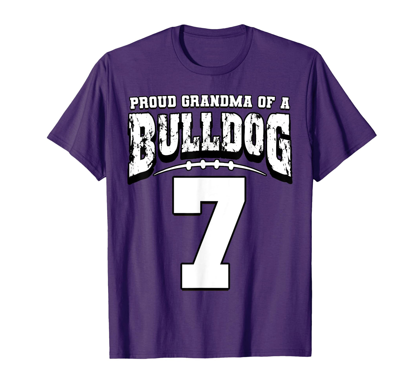 Proud Bulldog Football Grandma Of Player 7 T-Shirt