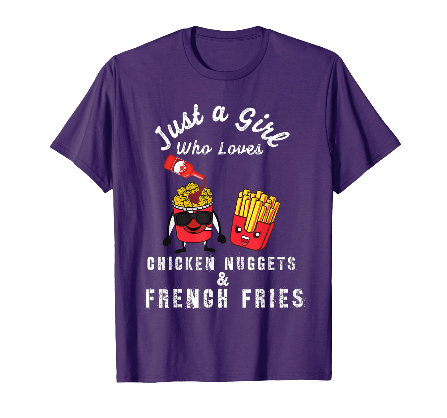 Just a Girl Loving Chicken Nuggets & Fries, Fast Food Meme T-Shirt