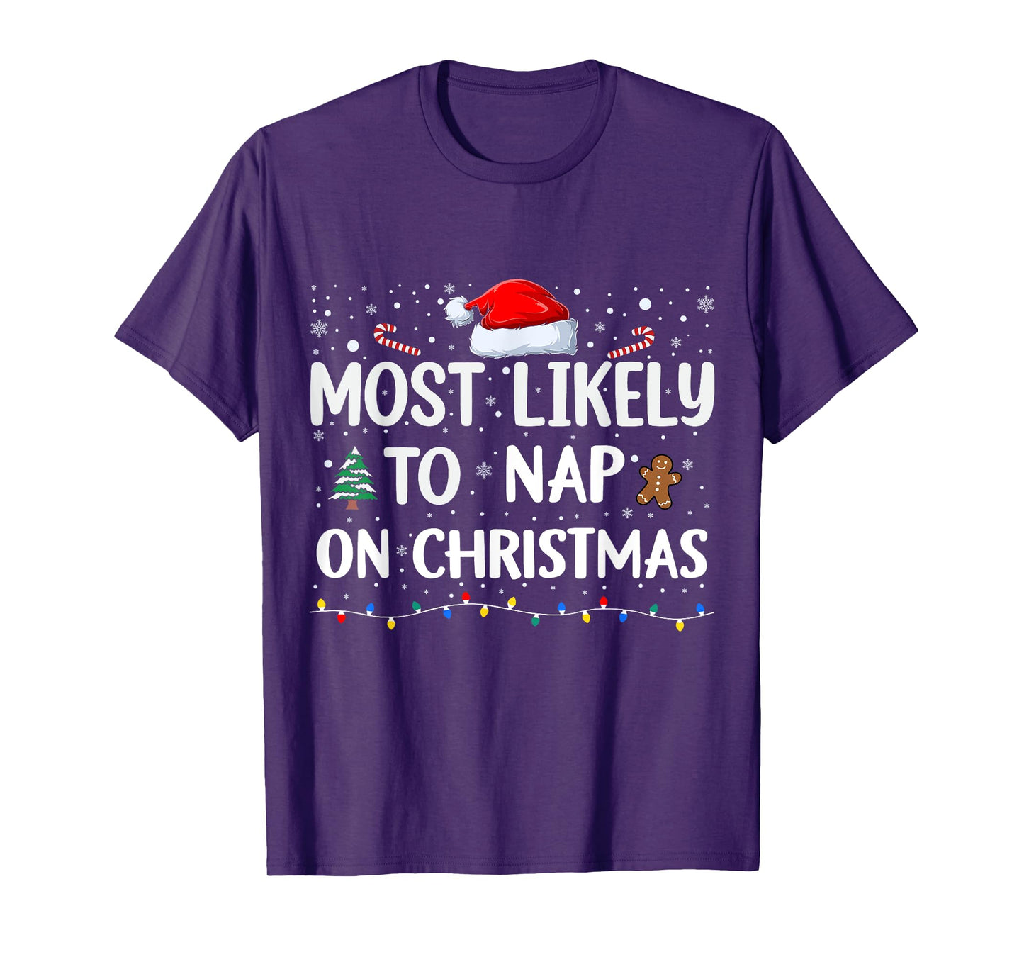 Most Likely To Nap On Christmas Family Christmas Funny T-Shirt