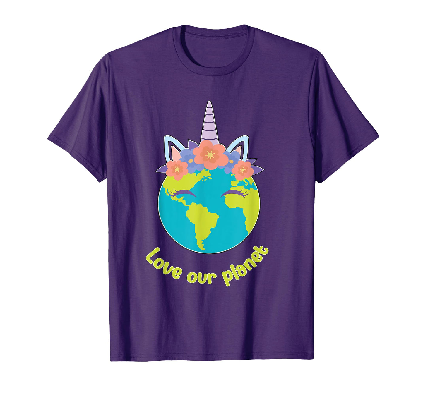 Boys Girl Earth Day 2025 Tshirt Toddler Kids Unicorn Face T-Shirt